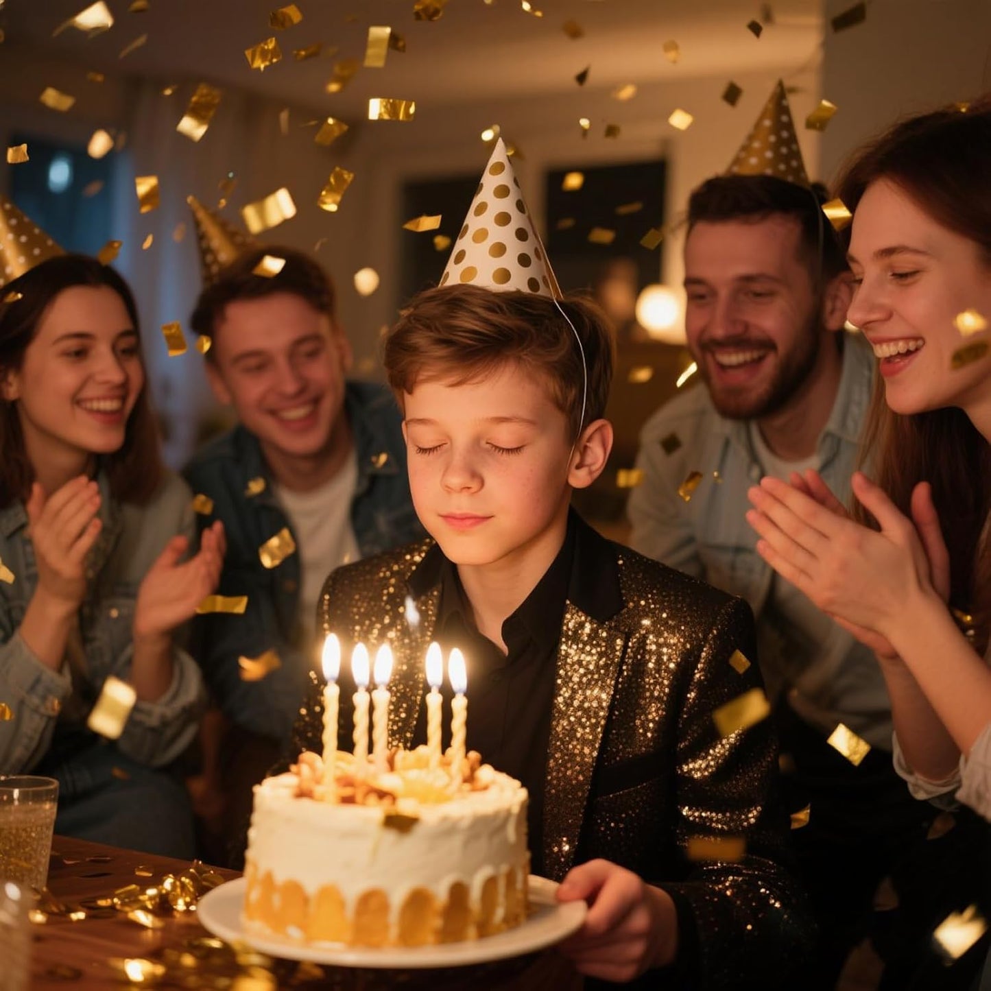 Gold Confetti Cannon Set 12 inch | 5-Pack Party Poppers for Weddings, Anniversary, Graduations, and Joyful Gatherings.