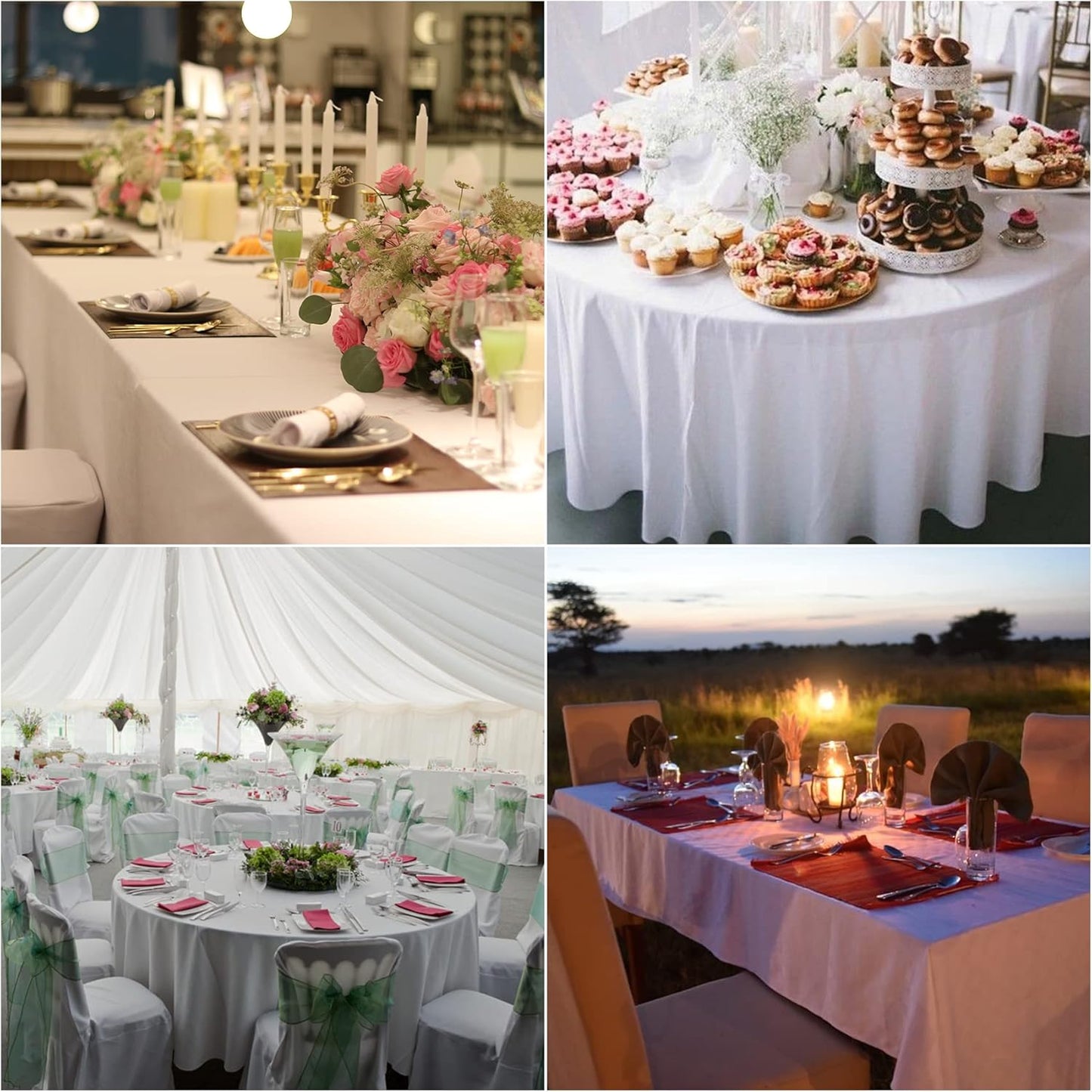 Fokitut 2 Pack Waterproof Rectangle Tablecloth, 60x102 Inch, Stain Resistant and Wrinkle Polyester Table Cloth, Fabric Table Cover for Kitchen Dining, Wedding, Party, Holiday Dinner-Blue Mist