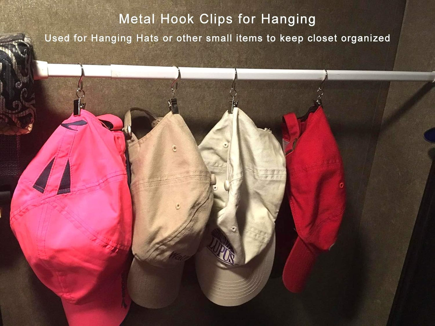 Coideal Gutter Hooks Curtain Clips, 40 Pcs Stainless Steel Patio String Light Hanging Clips Metal S Hooks for Indoor Outdoor (Silver)