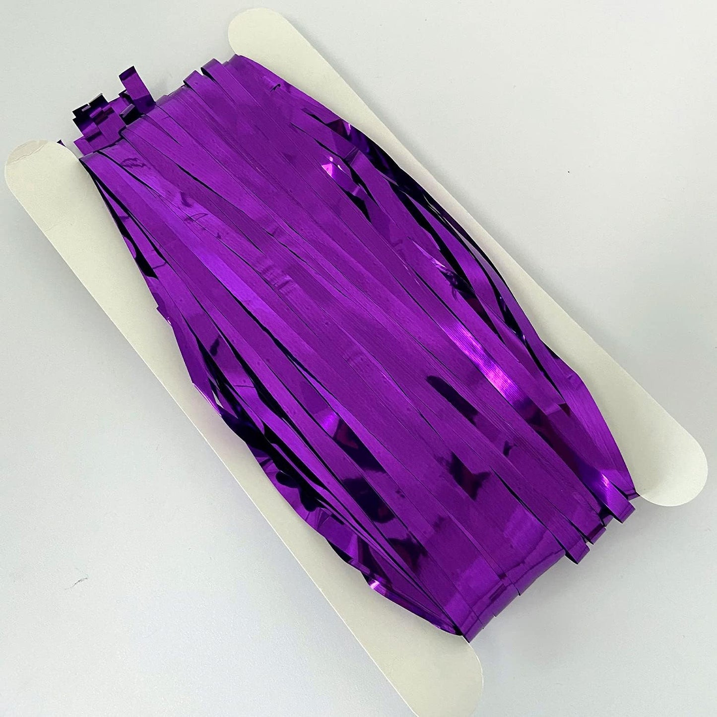 CHRORINE 2 Pcs 1 x 2.5m Purple Metallic Tinsel Foil Fringe Curtain, Backdrop Party Streamers Door Streamers Background for Wedding Bridal Shower Bachelorette Birthday Party Decorations