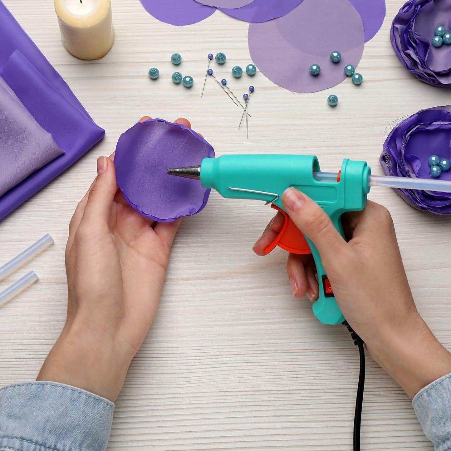 uxcell 20pcs Hot Glue Sticks for Glue Gun 11mm/0.43-inch x 8-inch Mini Hot Melt Adhesive Glue Stick Purple