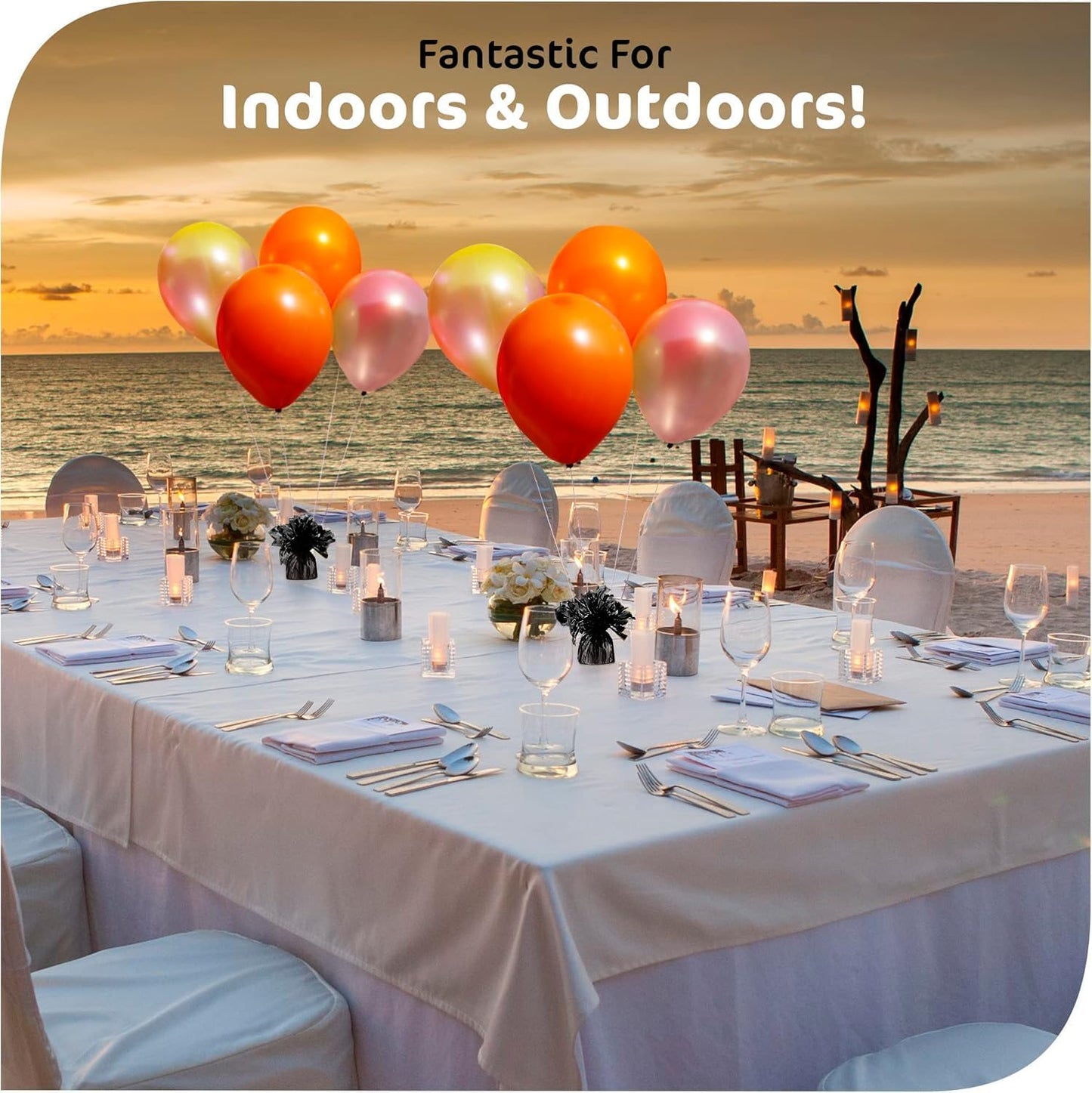 Black Balloon Weights, Heavy Balloon Weight Pack of 12 Metallic Foil Weights for Balloons, Birthday Party & Wedding Table Centerpiece Ballon Weight 4.8’’ DIY Ballon Weights for Helium Balloons