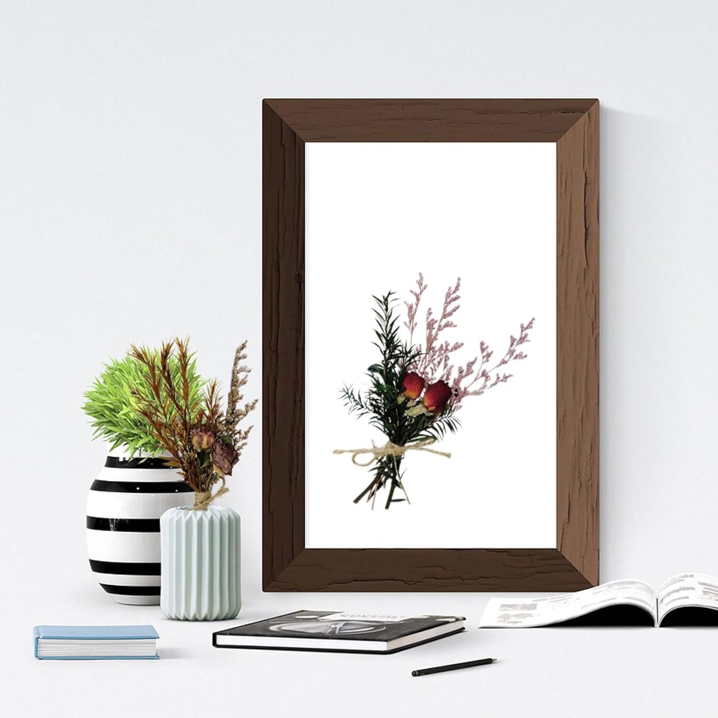 CROISSANT Mini Dried Flower Bouquet 6PCS, Mixed Natural Dried Flowers Bundles,Dried Flower Mixed Bouquet Suitable for Handmade DIY Greeting Card Decoration,Multi-Purpose Craft Flowers