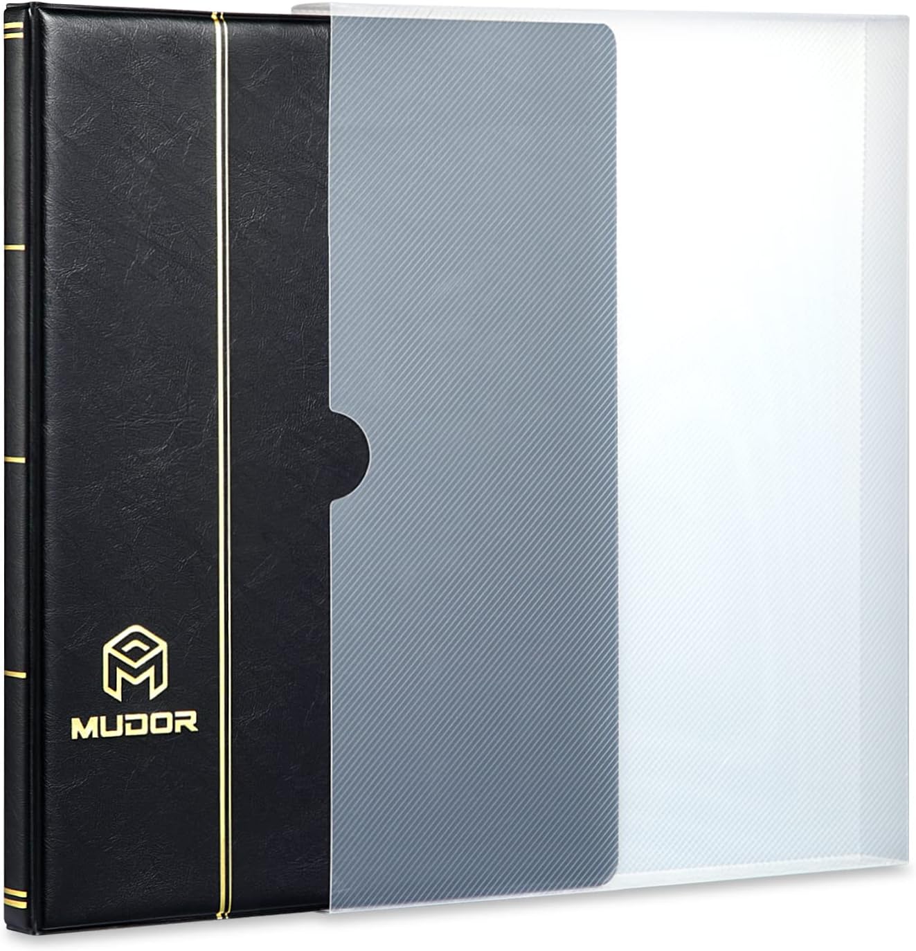 MUDOR Stamp Collecting Album for Collectors, 3 Rows Pockets, 10 Sheets Stamp Stockbook