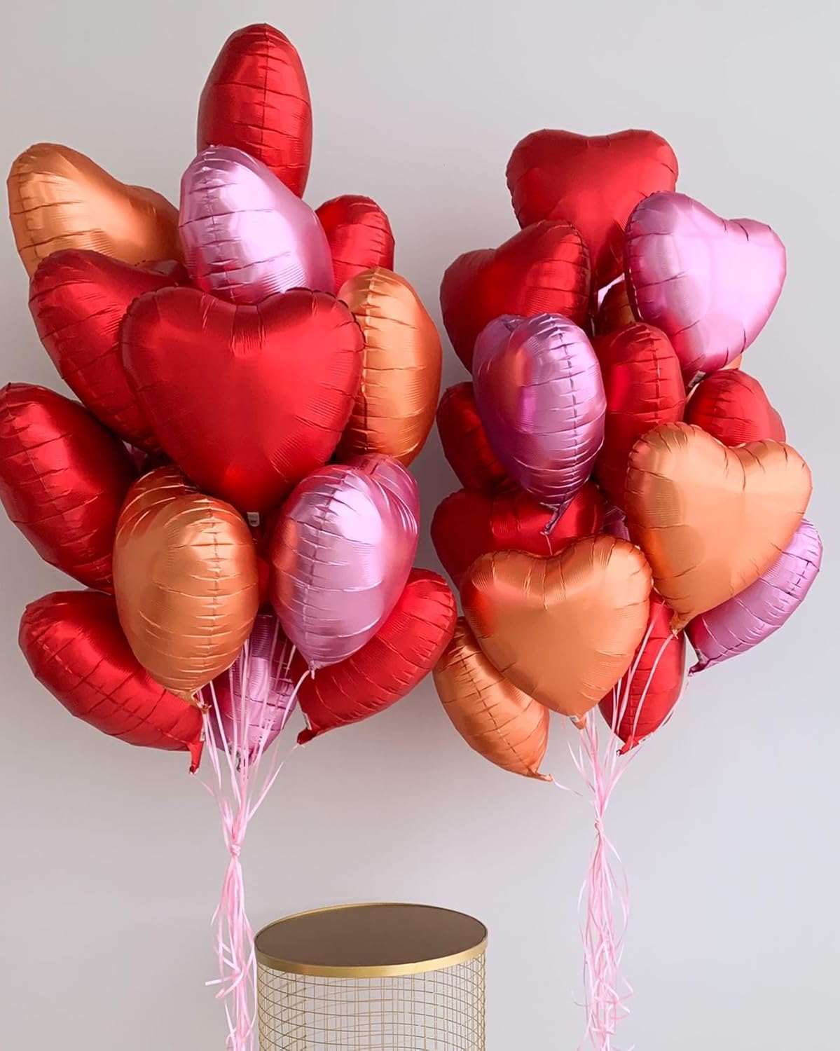 10Pcs Orange Foil Heart Shaped Balloons 18 Inch for Baby Shower, Wedding, Valentine Decorations - Love Party Decorations