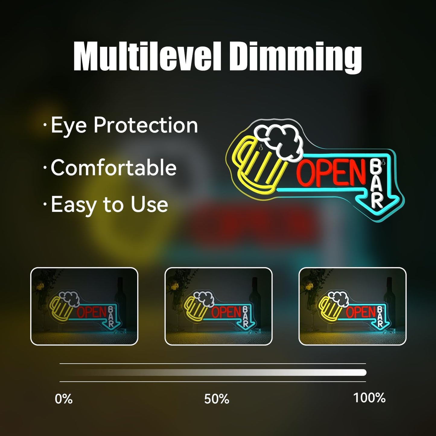 Ineonlife Bar Open Neon Sign Light Up for Wall Decor Cold Beer Led Sign for bar Small Acrylic Art Decor for restaurant business club party man cave Decorations 16.53x9.45 inch USB POWER