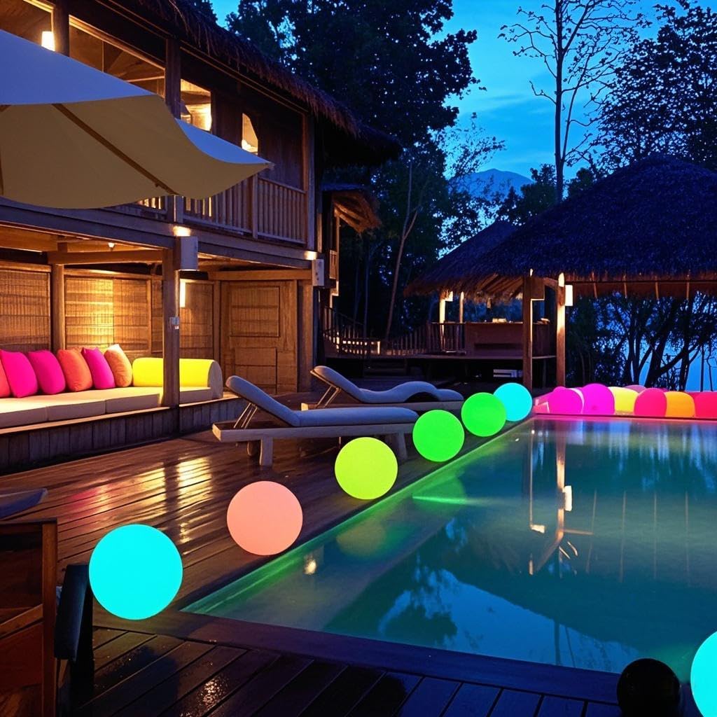 Globe Floor Lamp, 14-inch LED Ball Light with Remote,16 RGB Color Dimmable Rechargeable Nursery Globe Lamp, Waterproof Glowing Orb Light for Indoor Outdoor Lighting Decors