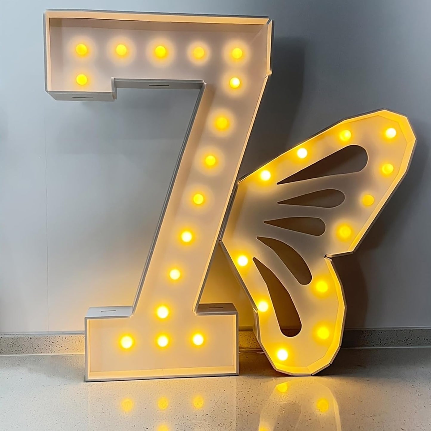 Light up Butterfly,Light up Letter Marquee Lights Sign,Balloon Frame for Baby Shower Birthday Wedding Engagement White Party Decorations.