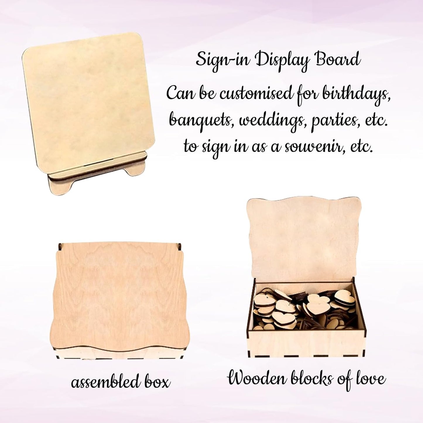 Personalized Wedding Guest Book Alternative Custom Name & Date Guestbook Sign Customized Guest Book Drop Box Decor for Wedding Anniversary Party Birthday(Style 2)