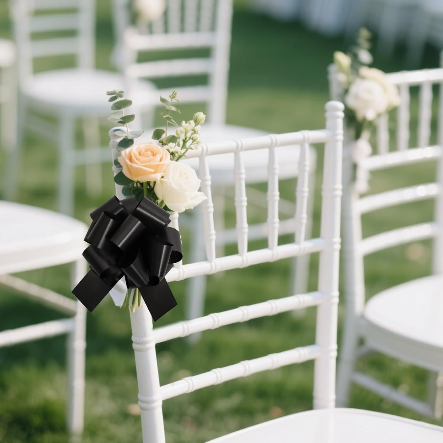 12 PCS 6 Inch Black Pull Bows - Perfect for Gift Wrapping, Wedding Decor, Car Bows, Birthday Parties, Christmas and Valentine's Day