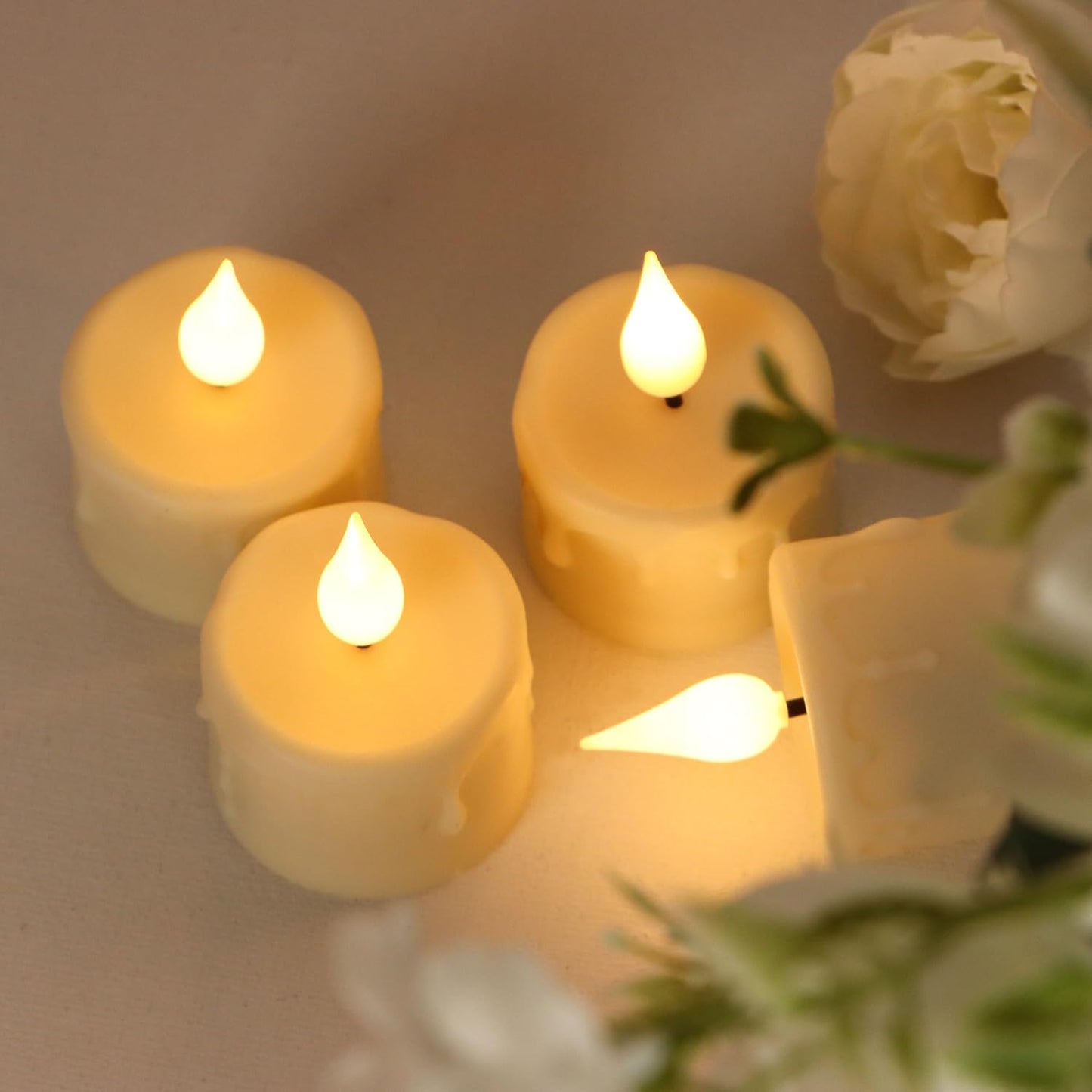 FREEPOWER Rechargeable Flameless Tea Lights with Remote Timer, Soft 3D Wick LED Tealights Candles Battery Operated, Rechargeable Candles Flickering Realistic for Home Decor Up to 40 Hours,6 Pack