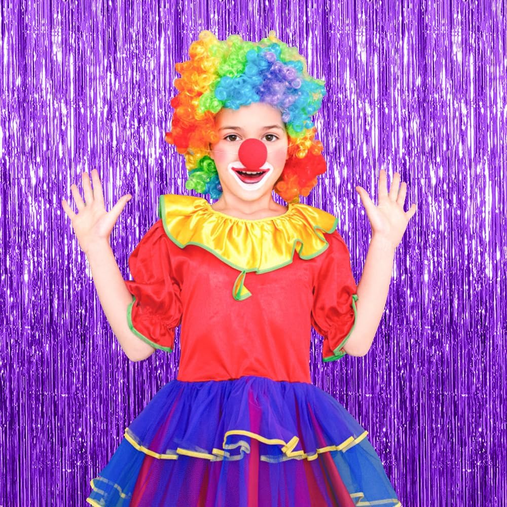 20 Pack Foil Curtain Backdrop Purple Metallic Tinsel Foil Fringe Curtains Photo Booth Props for Birthday Wedding Engagement Baby Shower Bachelorette Christmas Holiday Celebration Party Decorations