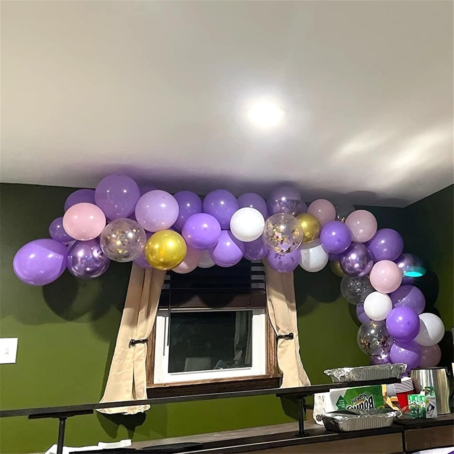 Pastel Pink and Purple Balloons, 12 Inch Light Purple Baby Pink Confetti Balloons with Metallic Lilac Latex Balloon Set for Girls Women Butterfly Birthday Baby Bridal Shower Wedding Party Decorations