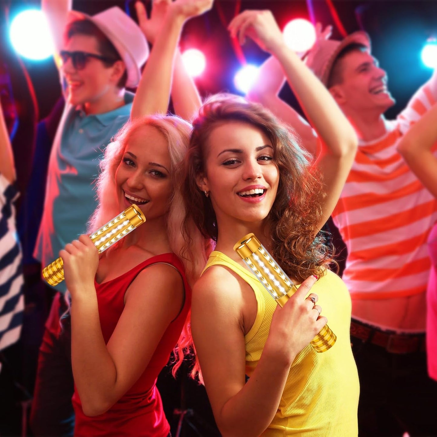 4 Pieces LED Strobe Baton Light Rechargeable Bottle Service Sparklers Stick Reusable Champagne Bottle Handheld LED for Club Stage Nightclub Party Concert Event Bar Outdoor - Gold