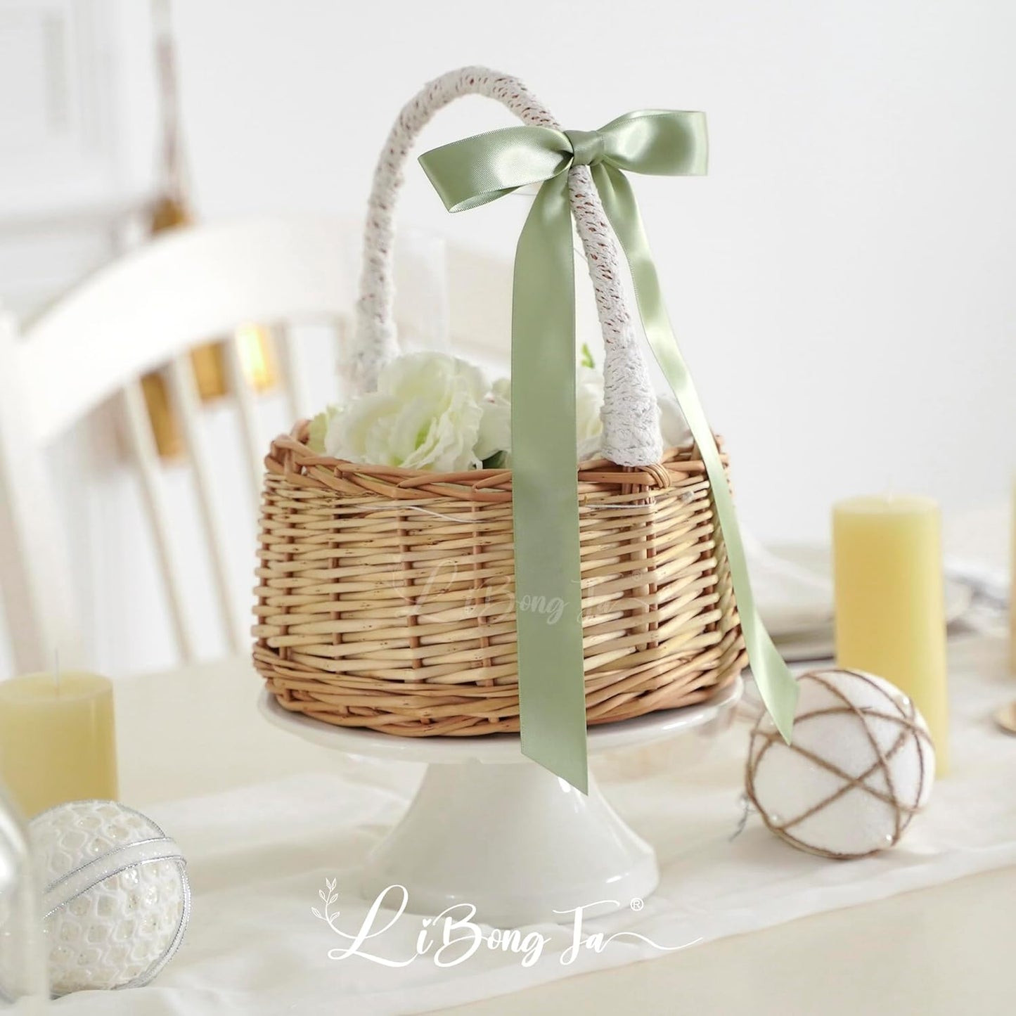 50 PCs Sage Green Bow Decor 5.5'' Satin Bows with Long Tail, Twist Tie Bows for Craft, Packaging Ribbon Bows, Premade Bows for Cake Decorating, Gift Bows for Treat, Wedding Favor, Party