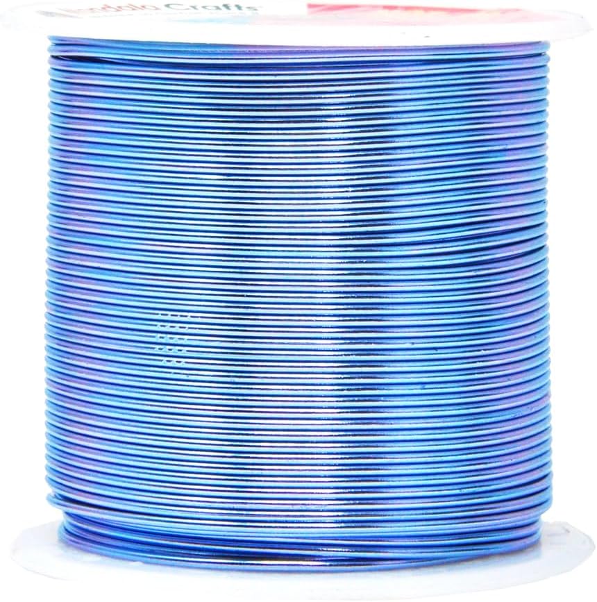 Mandala Crafts 18 Gauge Anodized Aluminum Craft Wire for Jewelry Making - 450 FT Colored Flexible Silver Copper Black Pink Ice Blue Red Wire - Bendable for Bonsai Armature Crafting Sculpting