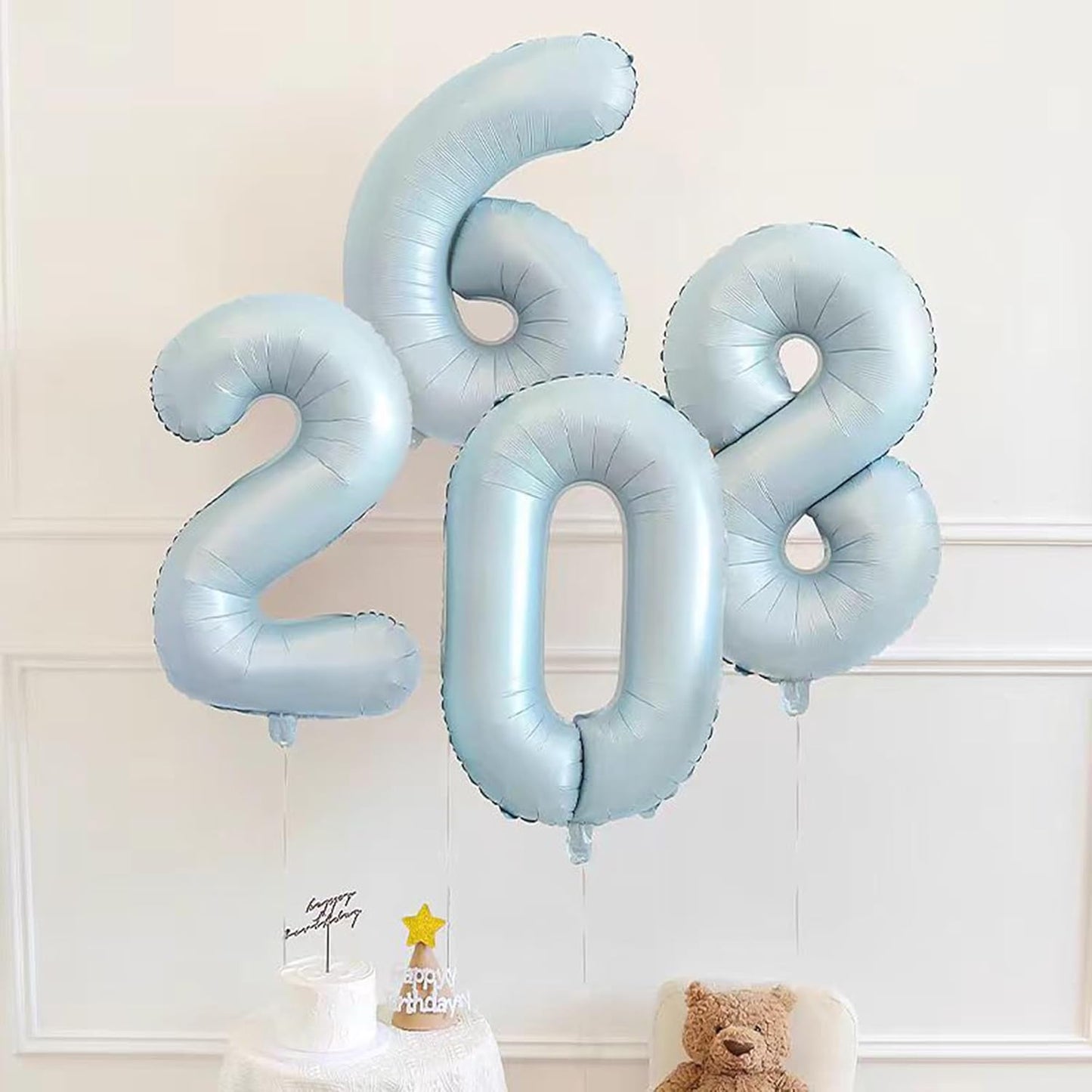 40 Inch Big Blue 8 Balloon Number Foil Helium Number Balloons 0-9 Jumbo Giant Happy 8th 18 28 Birthday Party Decorations for Boy or Girl Huge Mylar Anniversary Wedding Party Supplies (Blue No 8)