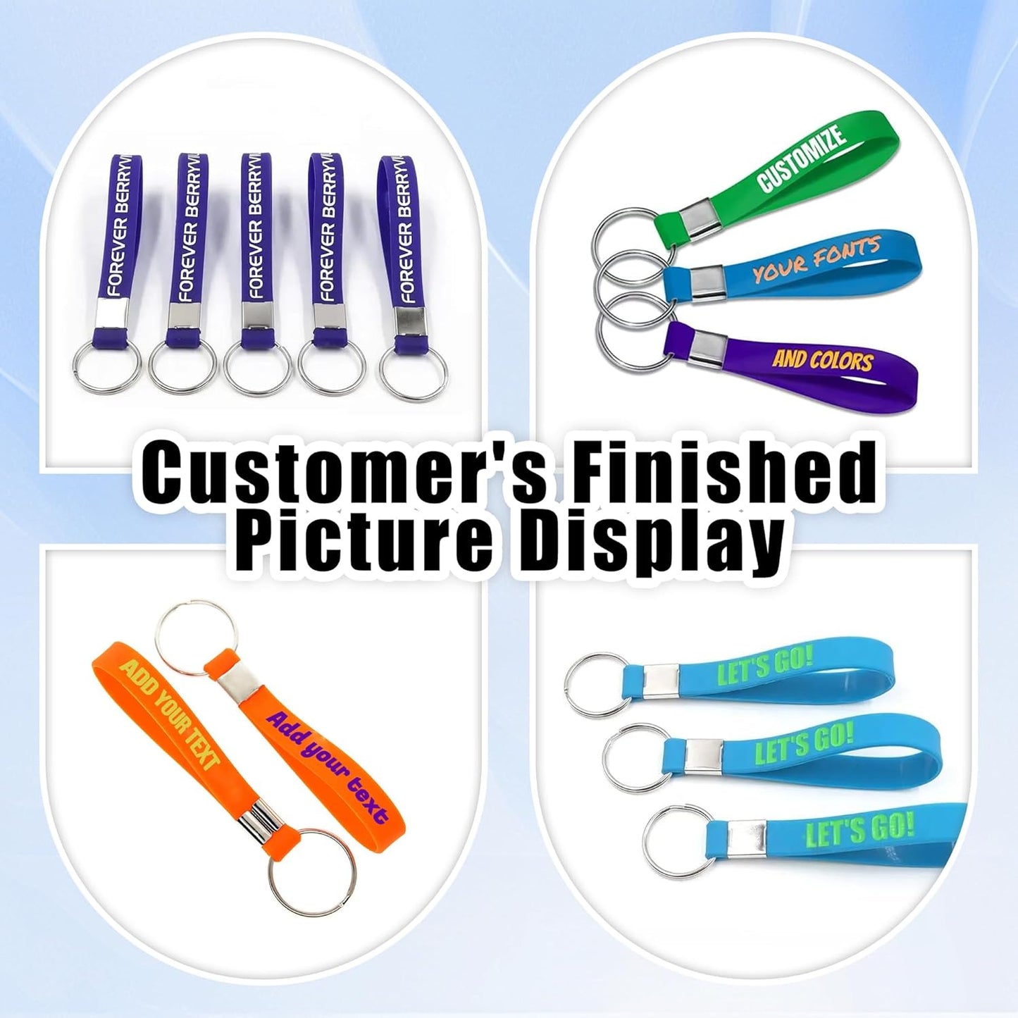 30-5000PCS Personalized Silicone Keychains Custom Bulk With Text/Logo,Customizable Rubber Keyring for Women Men Key
