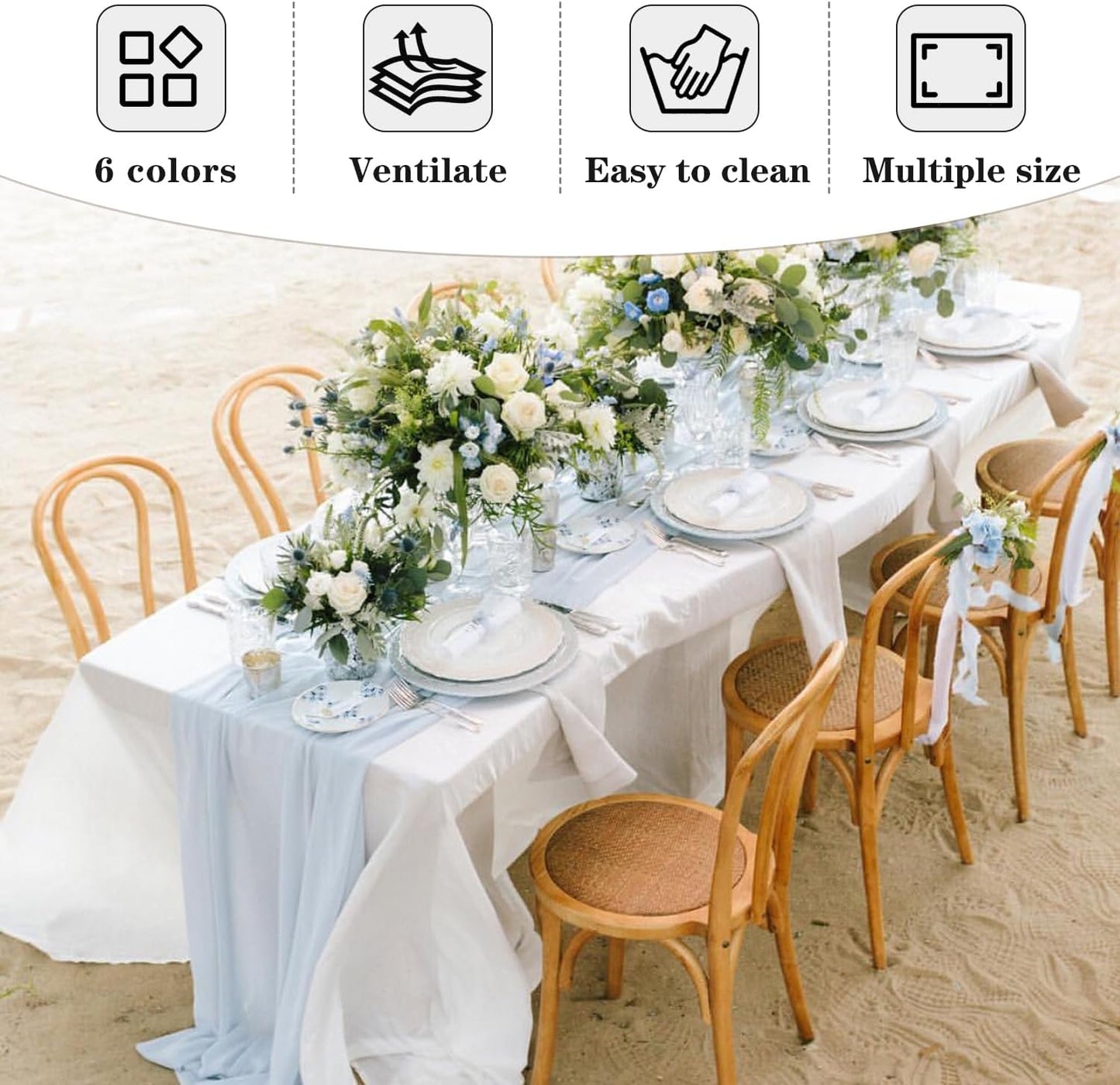 Fitable White Rectangle Tablecloths for 6 Foot Tables, 6 Pack - 70 x 108 Inches - Stain Resistant and Washable Table Clothes, Polyester Fabric Table Covers for Wedding, Party, Banquet, Buffect