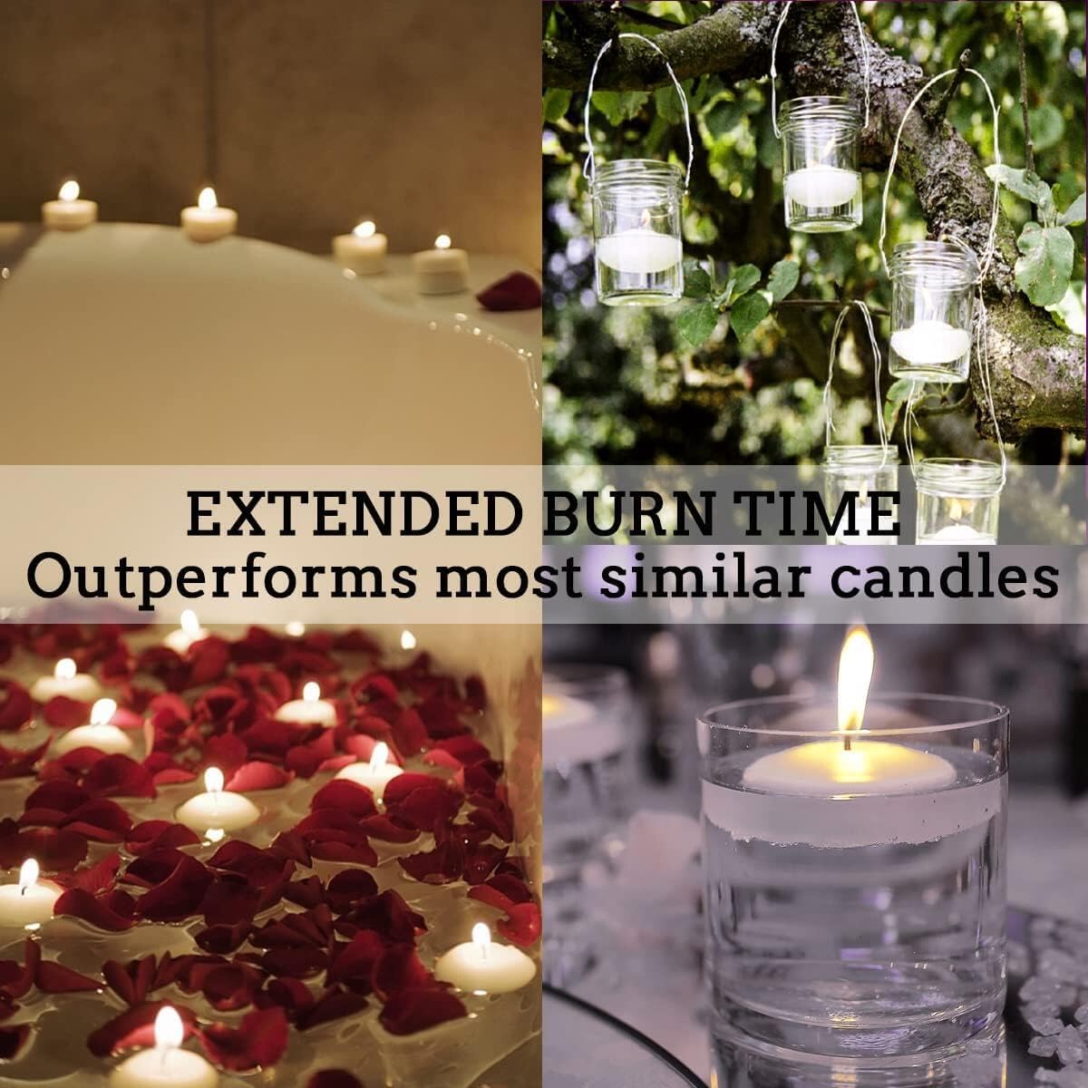 Floating Candles Set of 50, Unscented Dripless Wax Candles for Wedding, Pool Party, Home Decor Holiday & Dinner Centerpieces(2 Inch White)