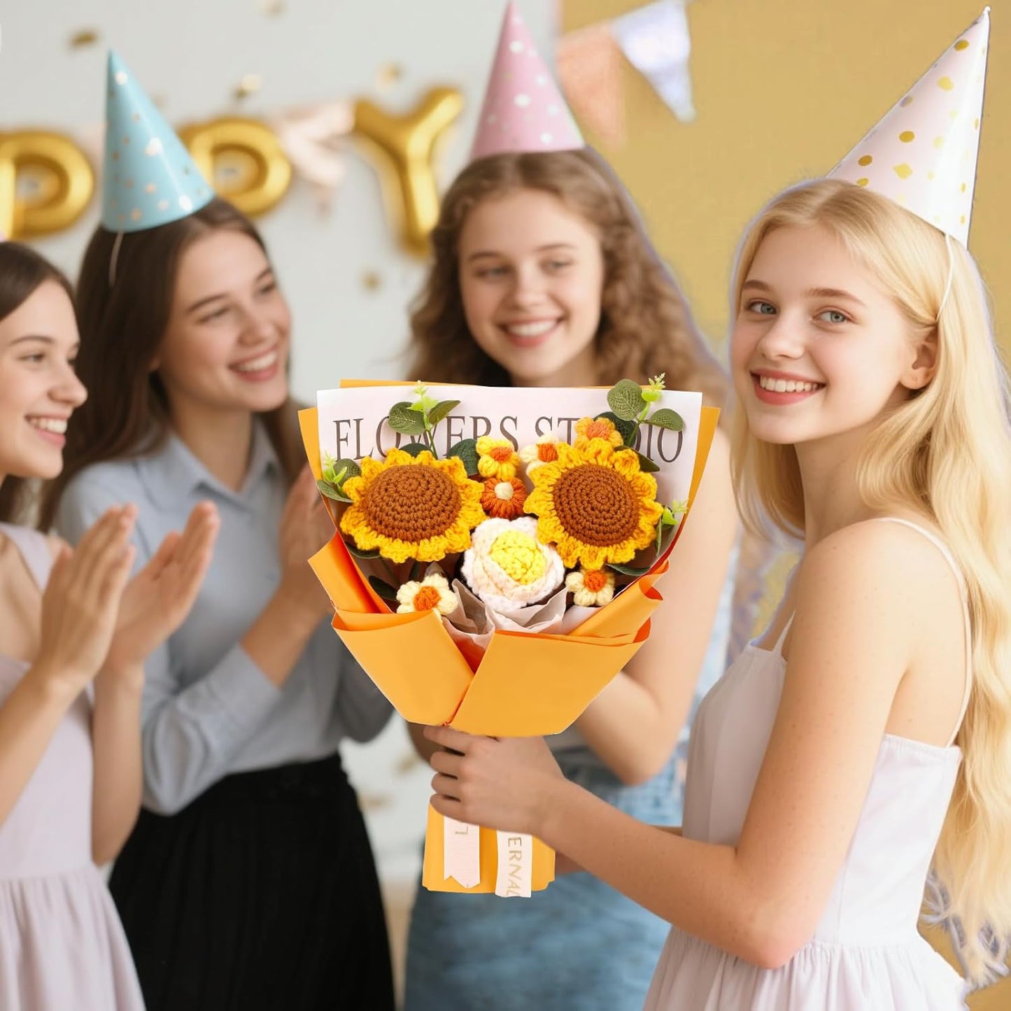 Crochet Flower Bouquet Crochet Flowers, Crochet Flower Bouquet Sunflower, Handmade Crochet Bouquet for Graduation Birthday Wedding Anniversary