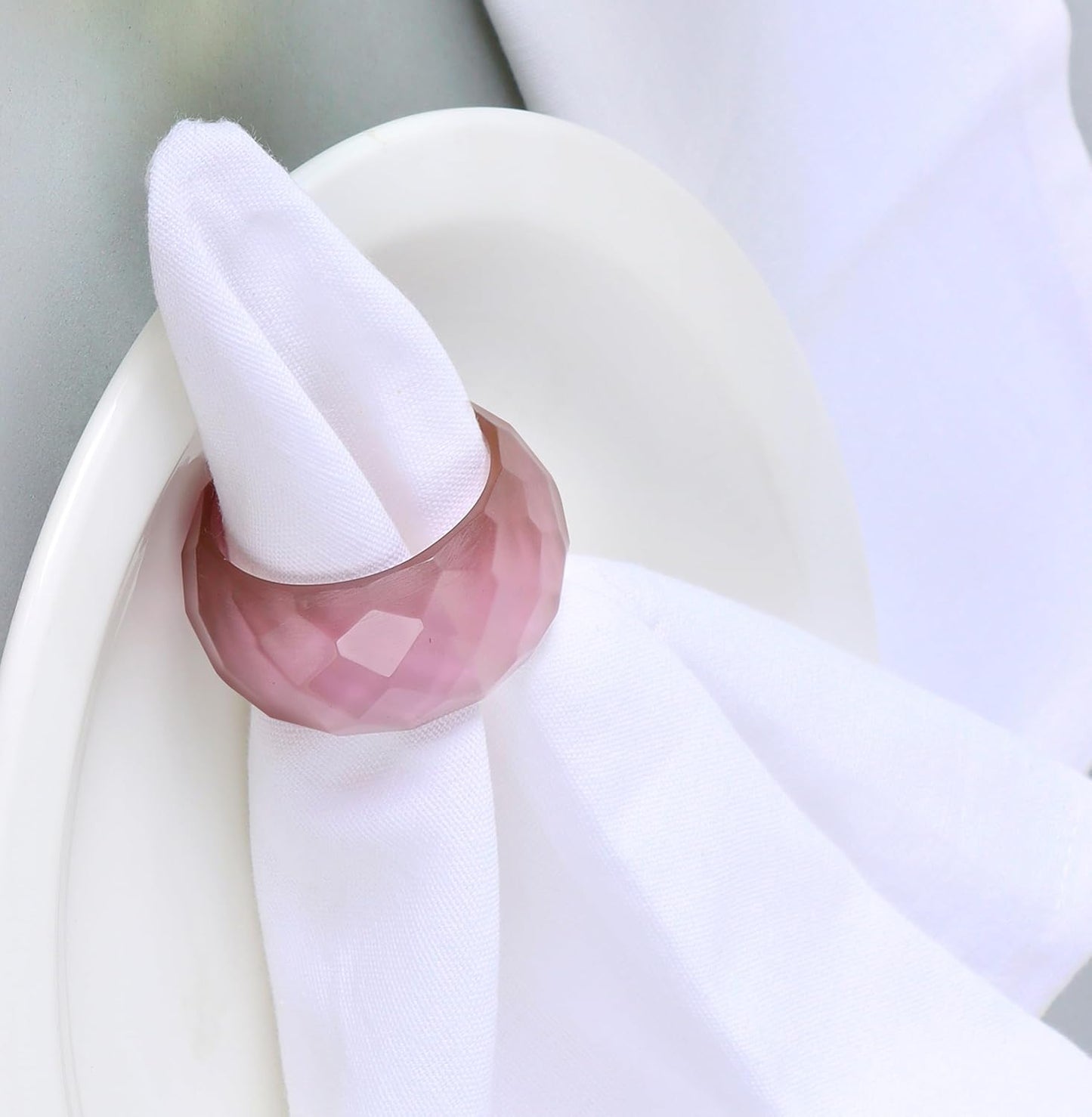 Napkin Rings Set of 12 - Epoxy Resin Napkin Holder Cuffs for Dinner Table Décor - Farmhouse Modern Serviette Rings for Weddings, Parties, Receptions, Banquets, Daily Use - 1.5" (Pastel) - CLEENTABLE