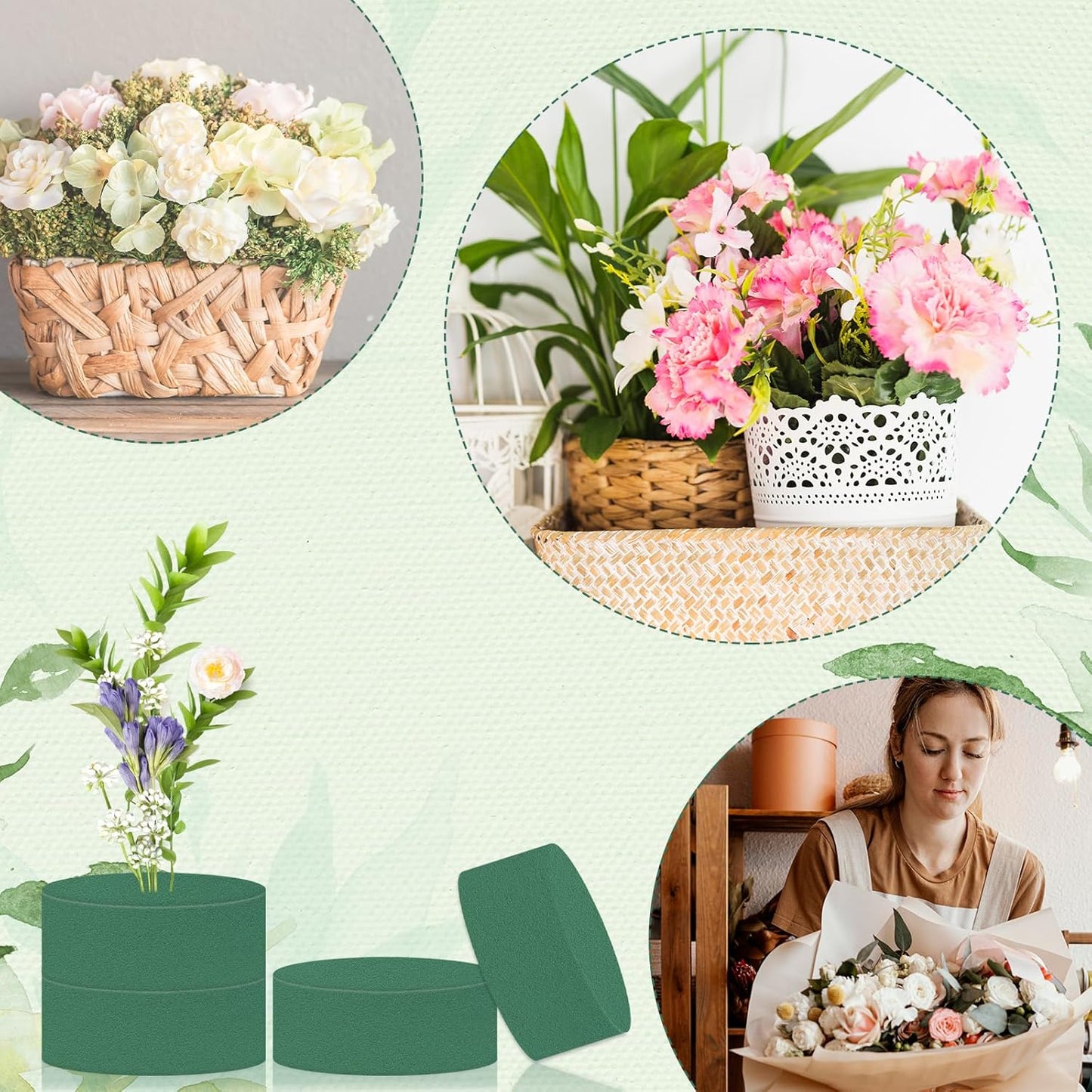 Phinus 4 PCS Styrofoam Block, Floral Foam Block Measures 4.33 x 1.57 inches, Flower Foam Can Be Used for Artificial Flower Arrangement DIY Crafts, Birthday, Prom, Church, Etc