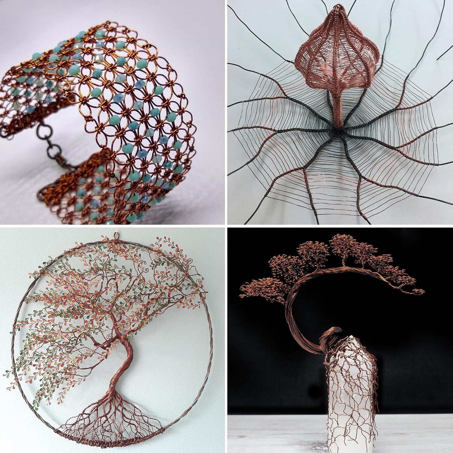 328FT Jewelry Wire 28 Gauge Tarnish-Resistant Copper Beading Wires Roll Bulk for DIY Crafts Jewelry Making, Red Brown