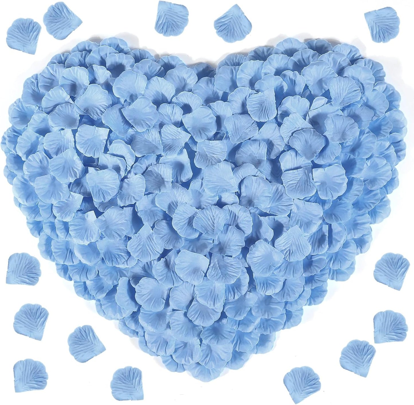 1000 Pcs Light Blue Rose Petals Artificial Silk Flower Petals Romantic Decorations for Wedding Engagement Birthday Event Anniversary Party Backdrop Supplies