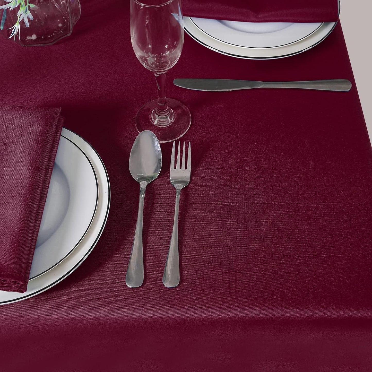 Cupuamon Square Tablecloth 70x70 inch Washable Polyester Fabric Table Cloth for Wedding Party Dining Banquet Decoration(70x70,Burgundy)