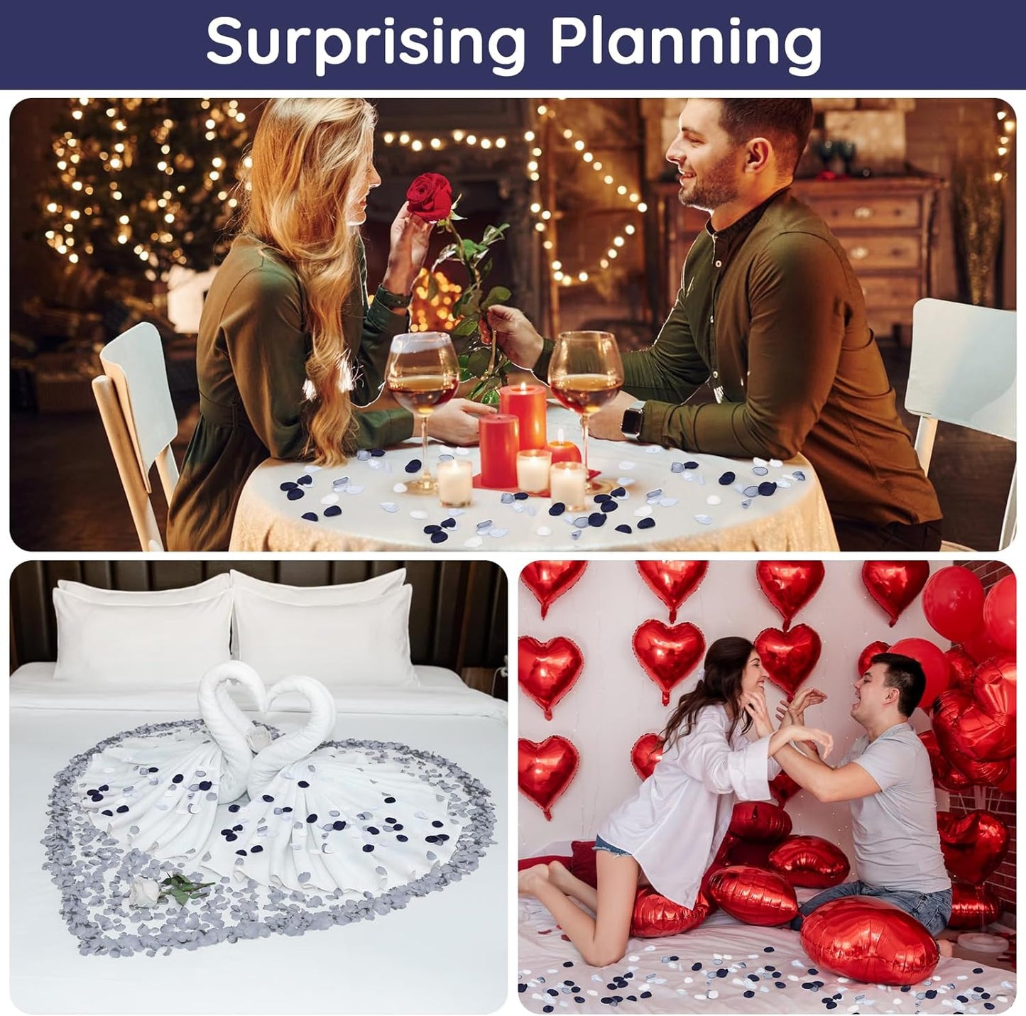 Suream 300 Pcs Silk Rose Petals, Artificial Flower Petals for Wedding Decor, Flower Girl Scatter Petals for Wedding Accessories, Birthday Party Anniversary Ceremony Home Table Centerpieces Decoration