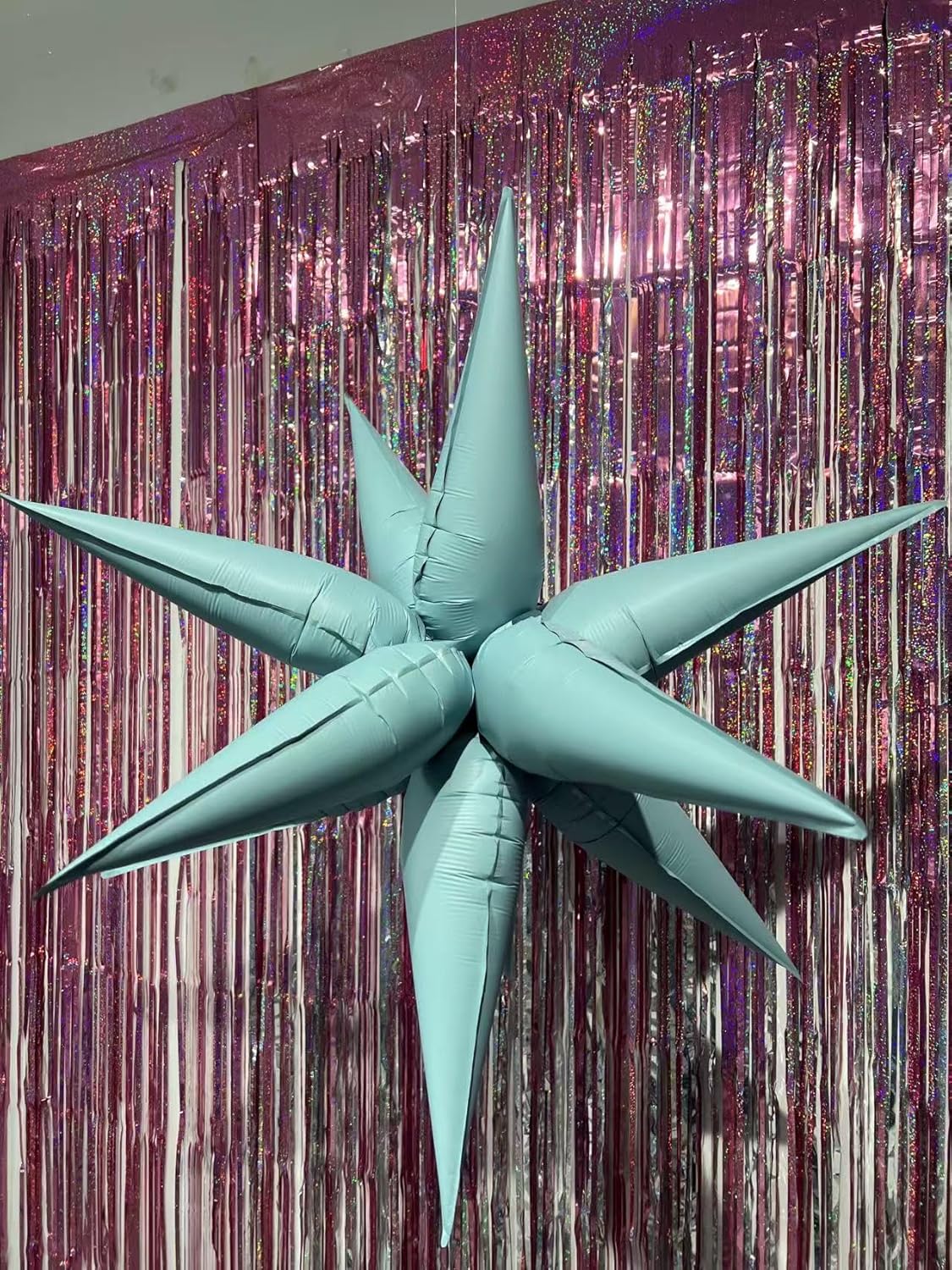 3pcs 26inch 3D matte blue Explosion Star foil balloon, matte blue Foil Cone Star burst Balloons for Birthday Wedding New Year Party Event