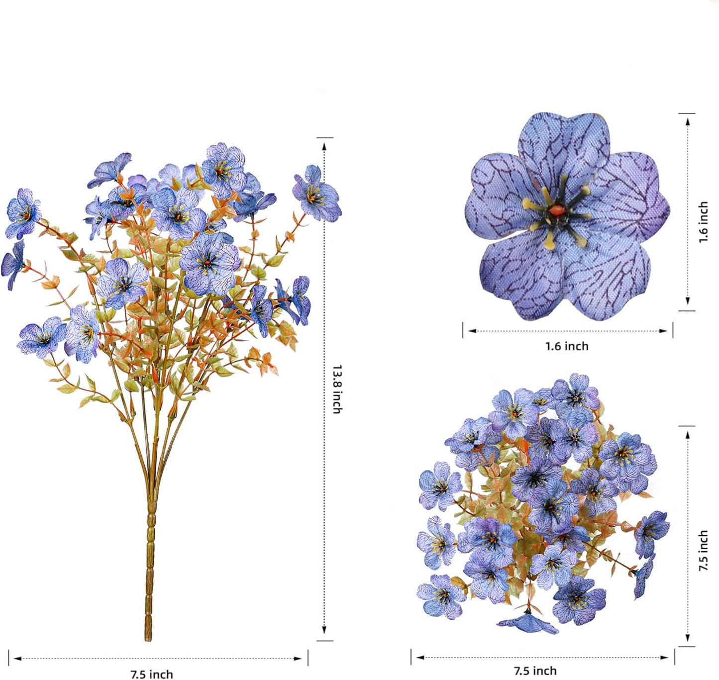 Artificial Fall Flowers Faux Mums for Outdoor Indoor Garden Home Decoration, Faux Flower Daisy with Eucalyptus Leaves Fake Plants Greenery Boxwood Porch Patio, 12 Bundles (6 Fall Multicolor)