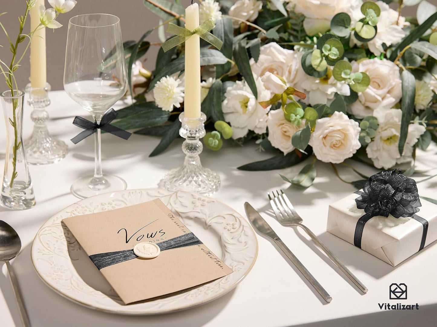 Vitalizart 3/8" x 30Yd Organza Ribbon Black Sheer Ribbons Set 10 Yd x 3 Rolls Handmade Eco-Friendly for Gift Wrapping Christmas Tree Crafts Bows Wedding Invitations Wreaths Wrap