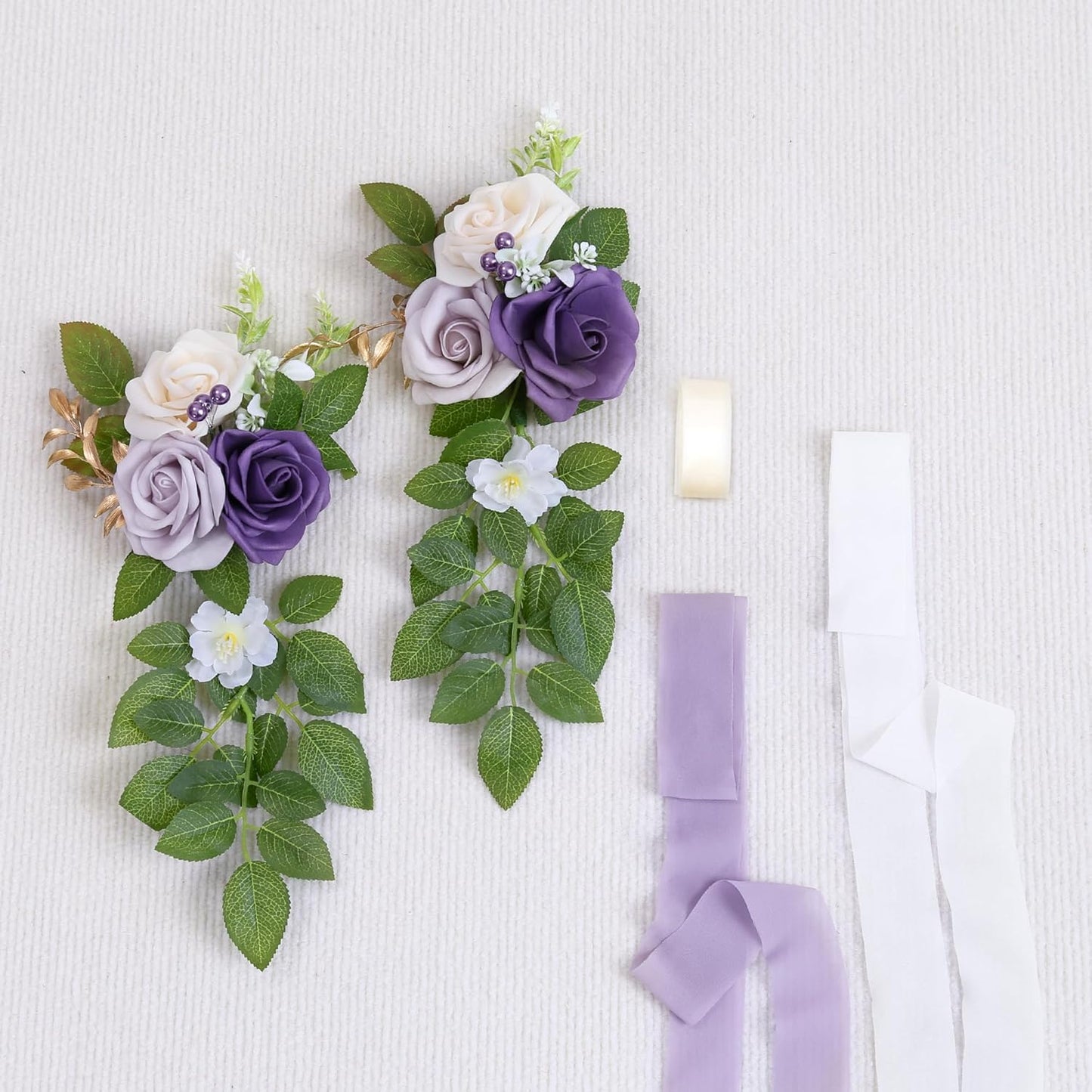 10 Wedding Aisle Decorations for Ceremony - Purple Chair Flowers for Aisle Decor and Church Pew Decorations