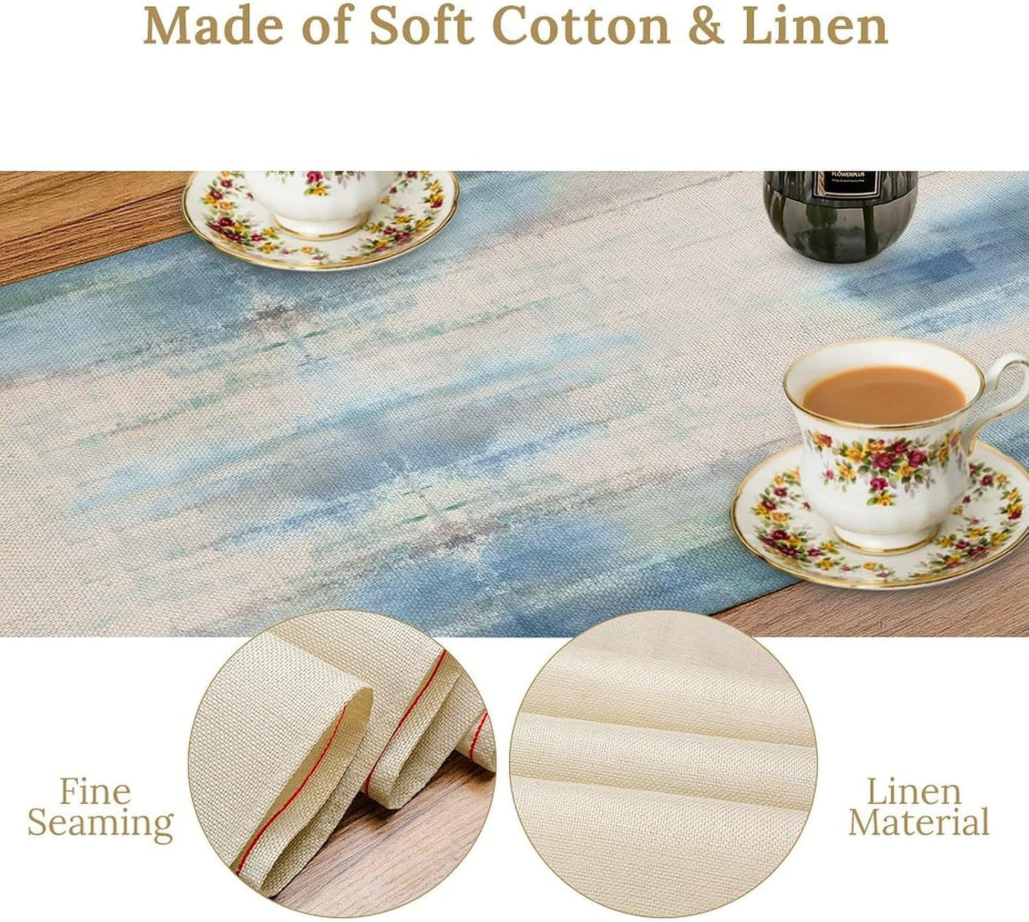 Spring Daisy Table Runner, Farmhouse Seasonal Summer Flower Retro Country Table Center Decor for Home Kitchen Dining Patio Holiday Party Indoor Outdoor Table Decorations, 13"x108" Inch