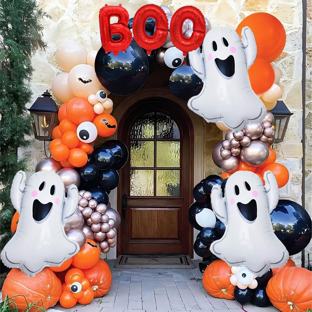 9 Pcs Halloween Balloons White Ghosts Balloons Halloween Foil Balloon for Ghosts Birthday Themed Party Decorations Kit