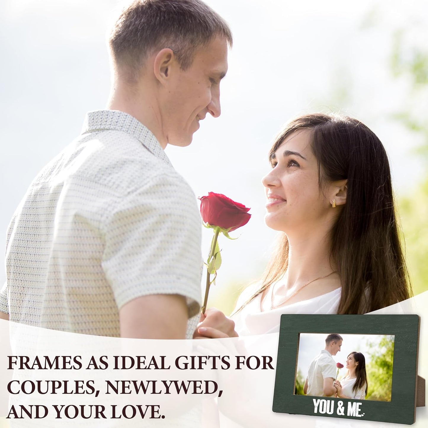 Couple Picture Frames, You & Me Photo Frame Gifts For Valentine Anniversary Birthday Engagement Wedding, Romantic Love Picture Frame Gifts For Couples Boyfriend Girlfriend Newlywed -07