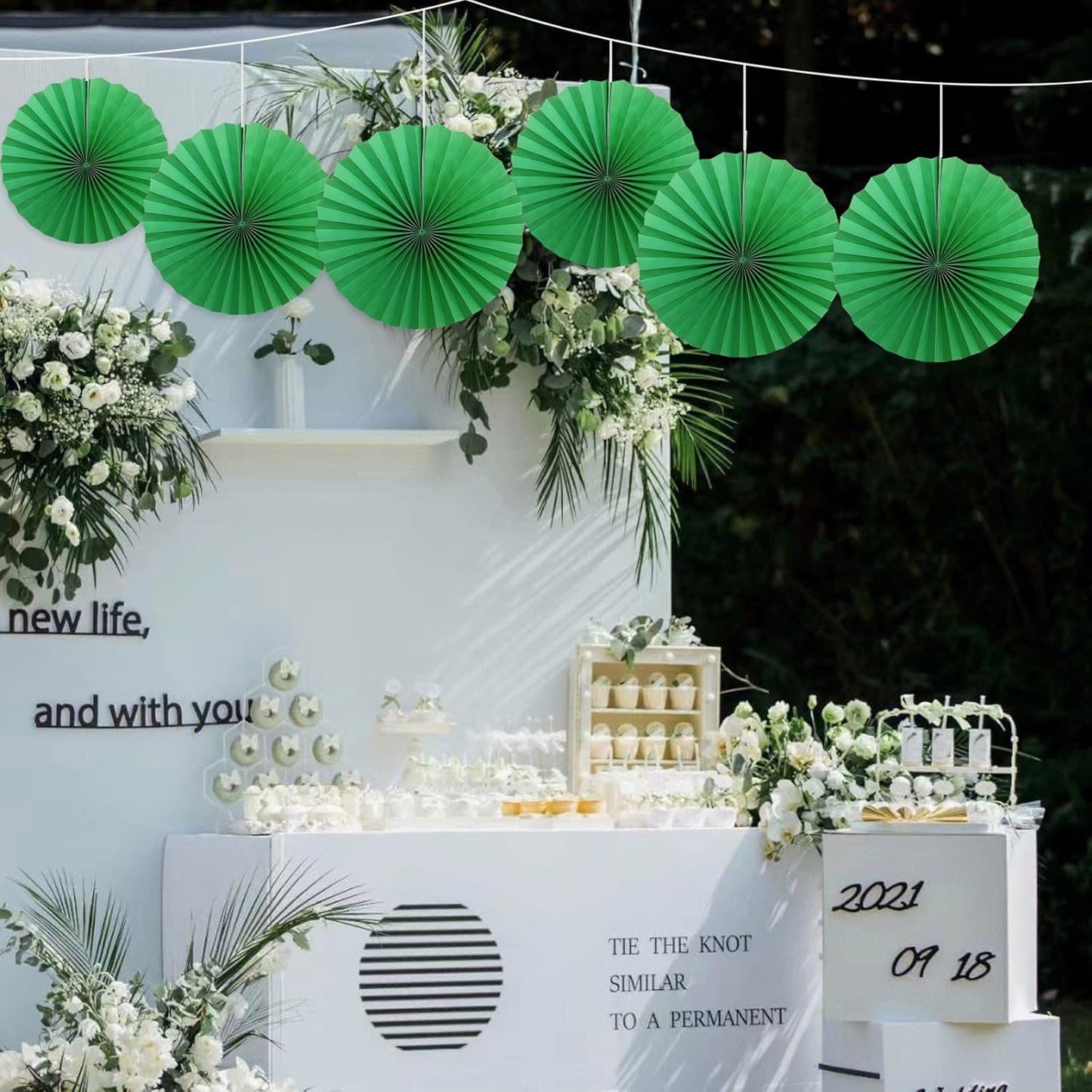 Green Party Decorations,Green Paper Decorations For Party,Tennis Party Decorations Party Paper Fans Bulk 16in,Graduation Decoration Classroom Decor,St Patrick'S Day Decortions 30 Color Diy Set (Green)