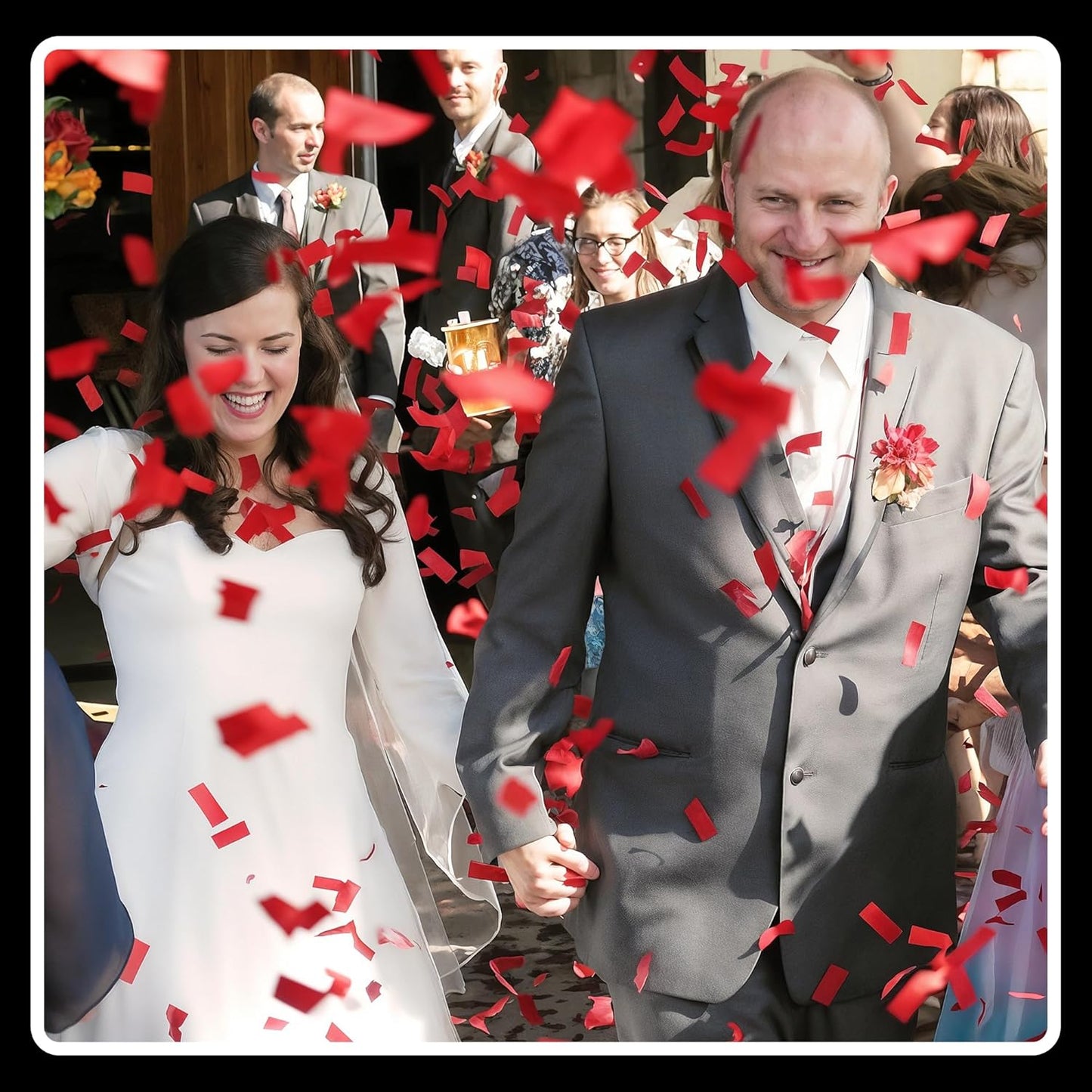 Red Biodegradable Confetti - Rectangular Fluttering Tissue Paper Confetti for Cannon and Launcher use - Best for Birthday, Wedding, live Events and Table Decoration - 1 lb, 16 oz