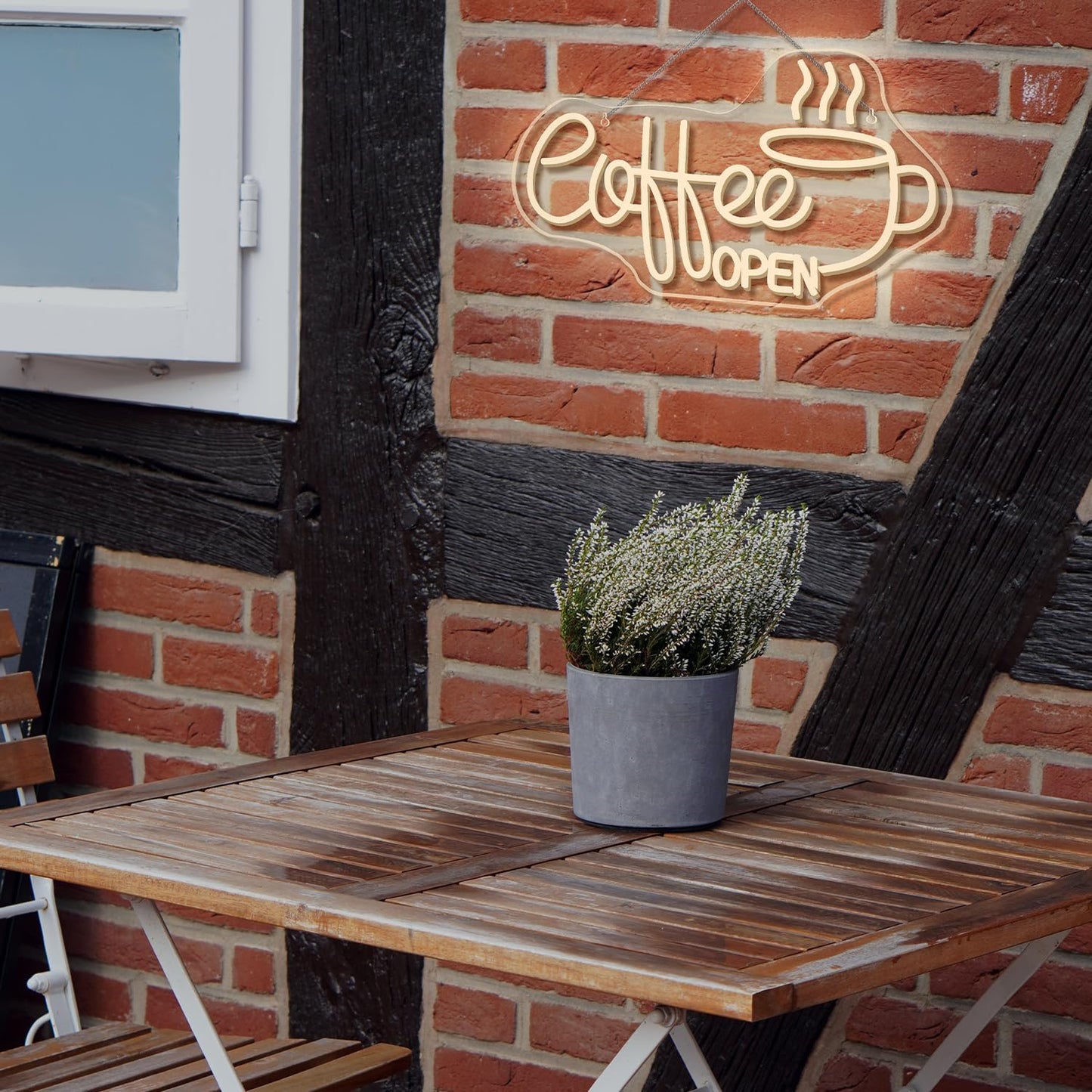 Ineonlife Coffee Open Neon Sign Light Up for Wall Decor Modern Led Sign for coffee bar Small Acrylic Art Decor for cafe business restaurant club party man cave Decorations 16.53x9.84 inch USB POWER