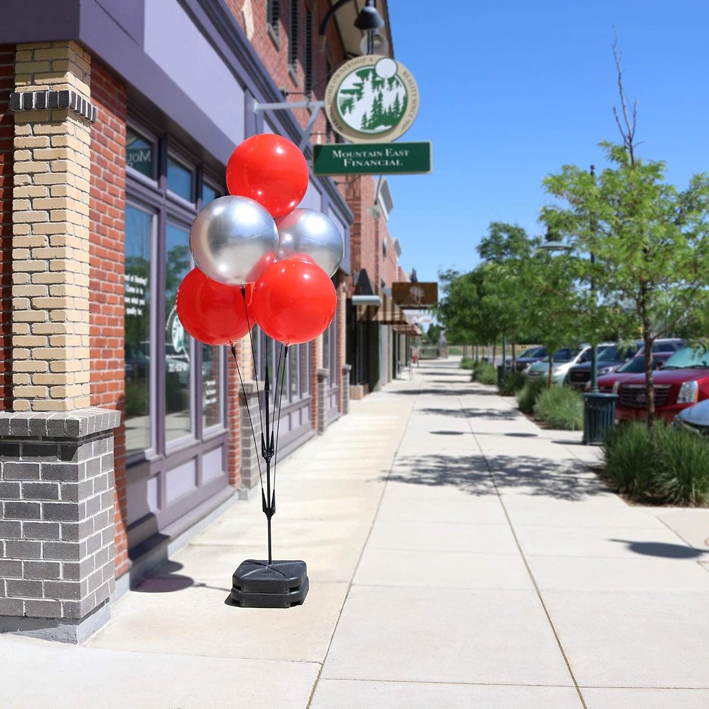 Weatherproof Reusable Balloon Cluster Kit – 5 Outdoor Balloons with Stand | Durable, Fade-Resistant, Wind-Resistant Balloons for Events, Car Dealerships, Parties & Grand Openings