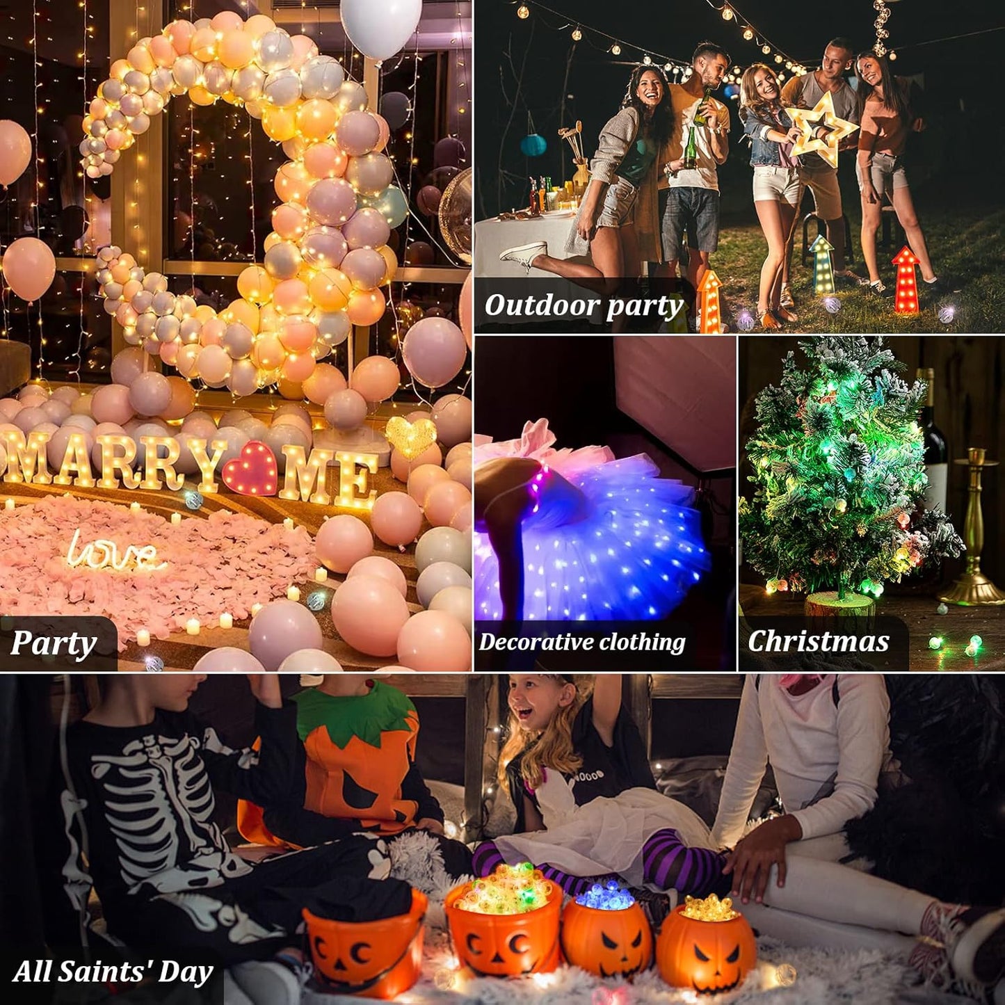 50pcs 5 Mixed Colors Balloon Lights, LED Assorted Colors Ball Lights, Mini Round LED Ball Lamp for Paper Lanterns, Balloons, Birthday Parties, Weddings, Halloween, Christmas Decorations