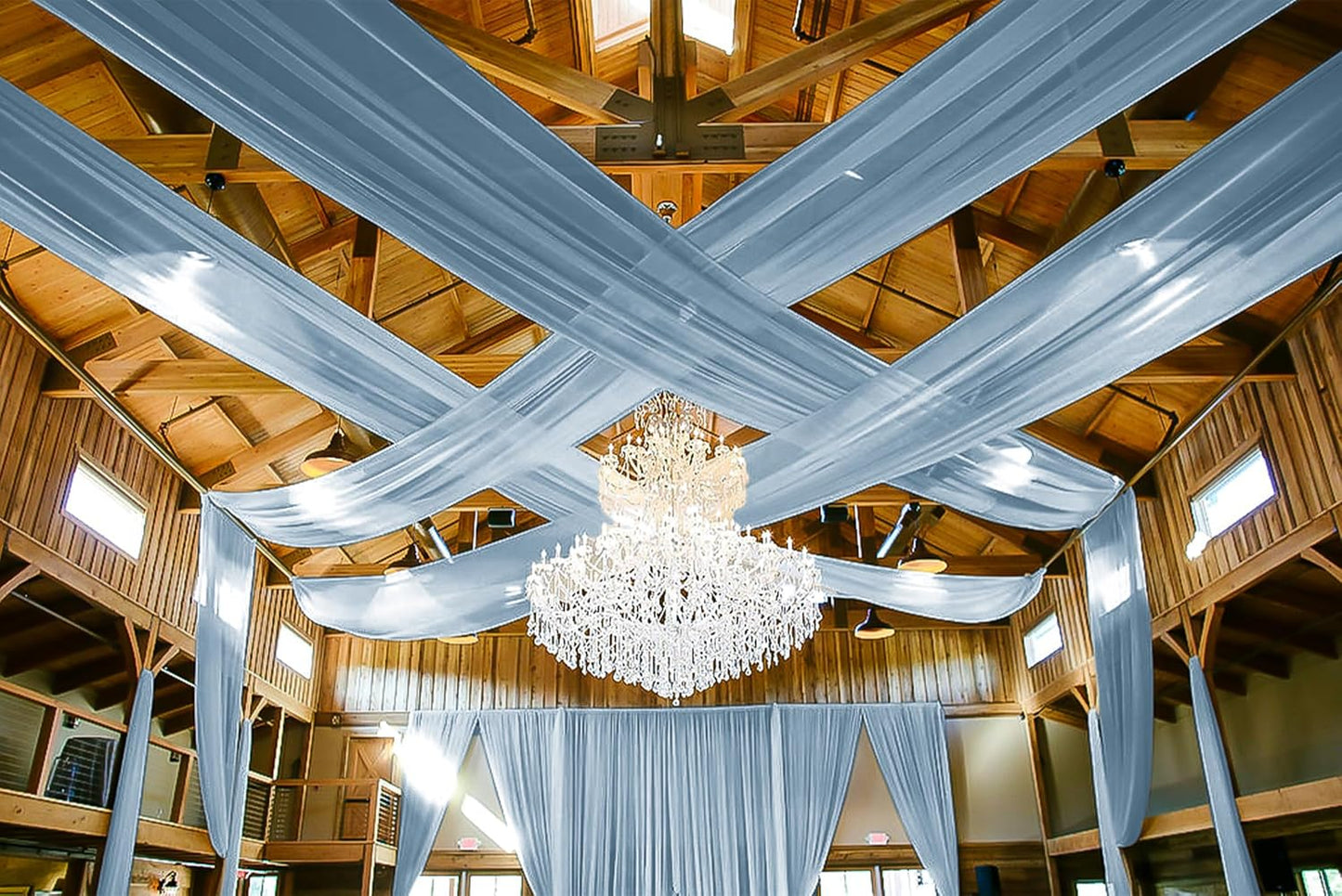 6 Panels Dusty Blue Ceiling Drapes for Wedding 5ftx10ft Ceiling Drapes Wedding Arch Draping Fabric Cheesecloth Sheer Curtain Romantic Ceiling Decorations for Weddings Party Banquet Ceremony Stage