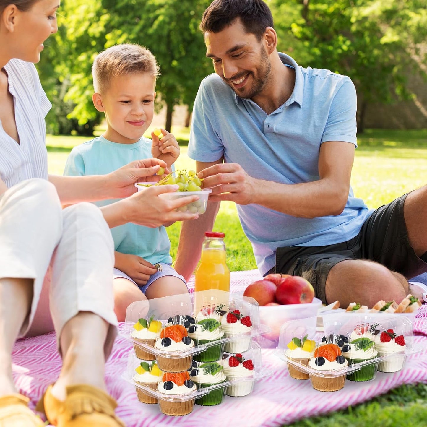 80 Pack Plastic Cupcake Containers 6-Compartment Clear Cupcake Boxes Disposable Cupcake Tray Holders 6 Cavity Cupcake Carriers with Deep Dome for Cupcake Muffin Packaging