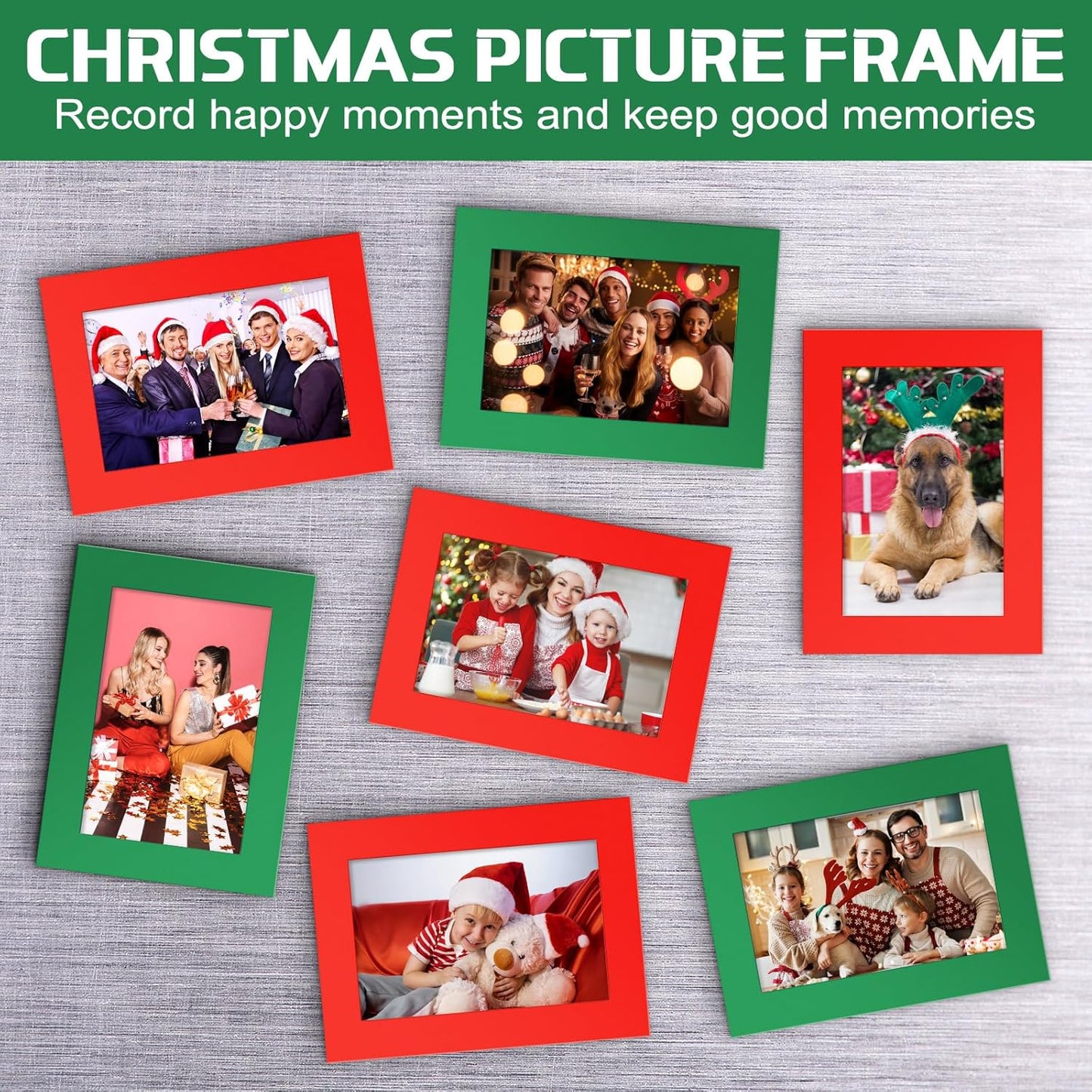 Soaoo 60 Pcs Magnetic Picture Frames Wallet Size 2.5 x 3.5 Inches Reusable Magnetic Photo Sleeves Picture Frame Holder for Home Cabinet Office Graduation Xmas Anniversary Classroom(Red, Green)