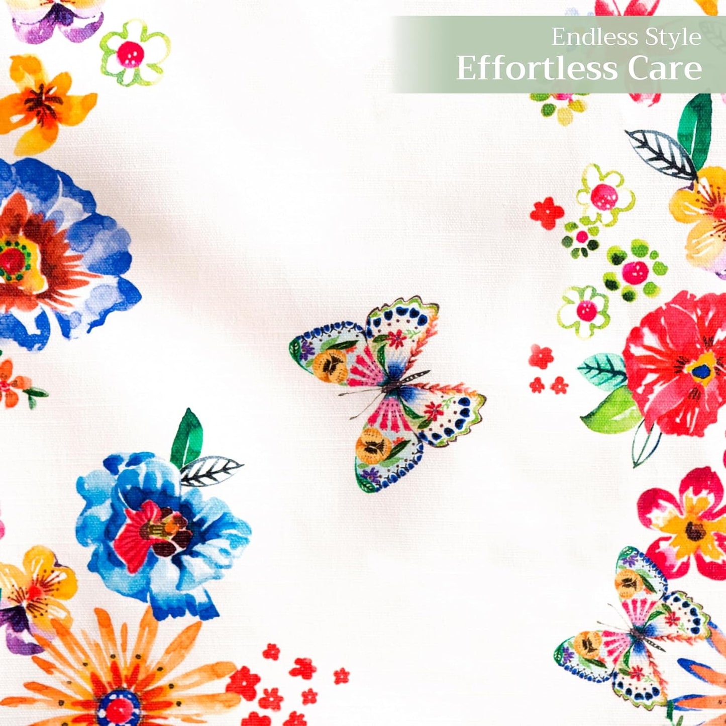 Maison d' Hermine Table Runner 100% Cotton Single Layer Table Runners 72 inches Long Decorative for Home Dining Party Wedding Bridal Shower Spring Summer (Happy Florals - High Summer, 14.50" x 72")