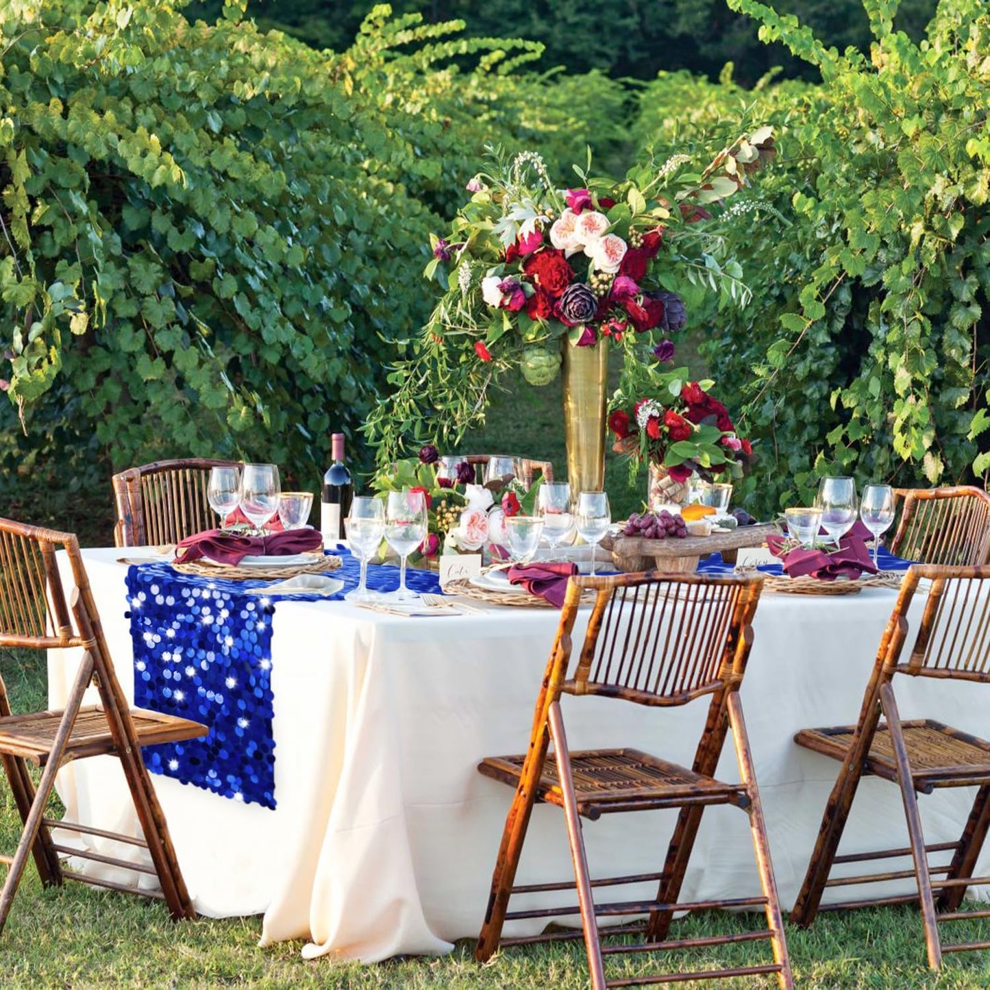 VHH Sequin Table Runner 12 x 108 inches Royal Blue Table Runner, Glitter Runner for Party Wedding Birthday, Party Spring Easter Rustic, Birthday Supplies Decorations (1 Pack).