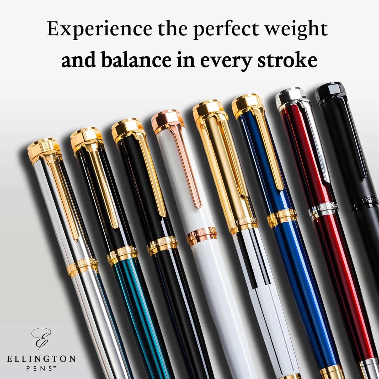Ellington Pens Luxury Fountain Pen Set - Smooth Extra Fine Nib - Includes Refillable Ink Converter, 3 Ink Cartridges, Gift Box - Fountain Pen For Writing - Calligraphy, Journaling, Sketching