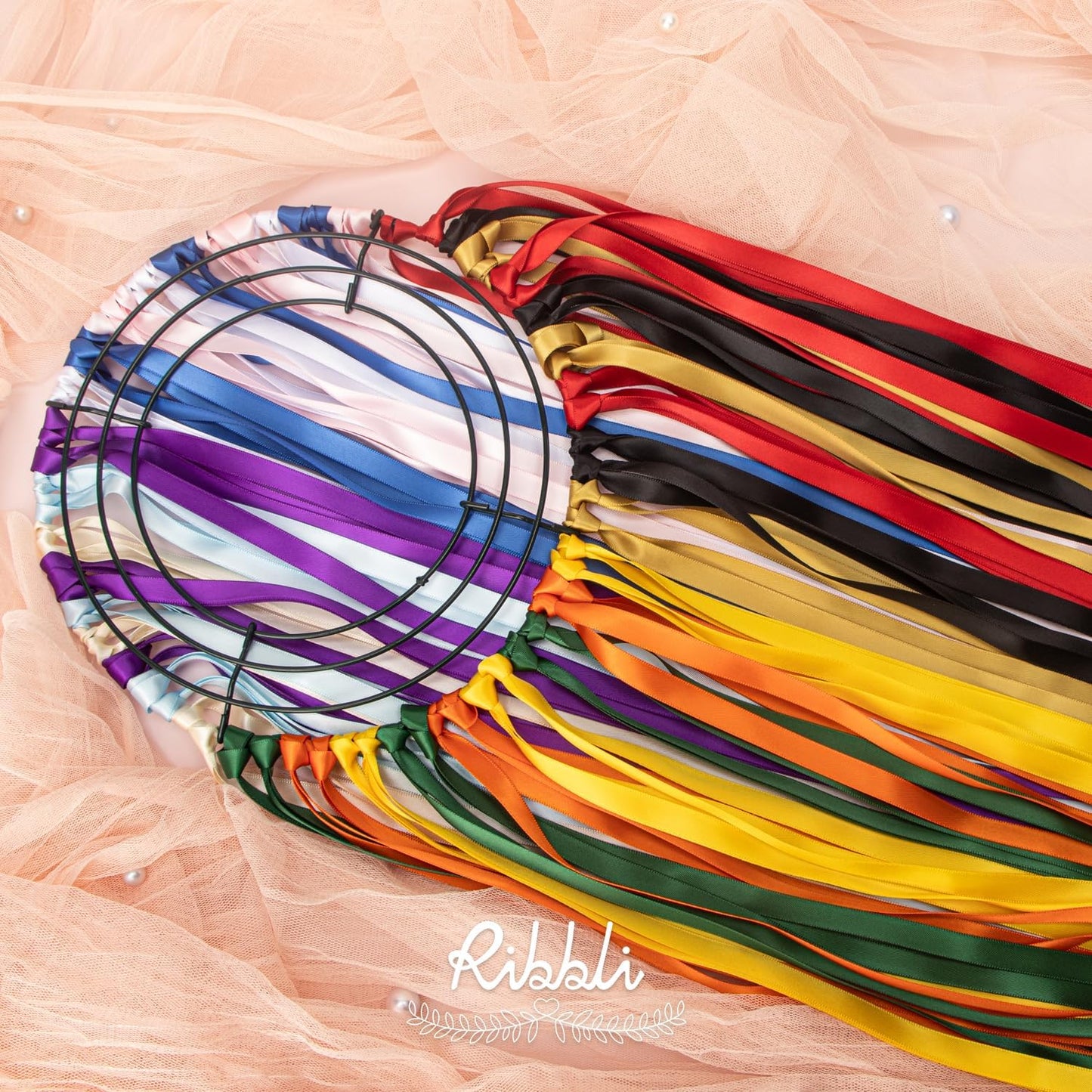 Ribbli Double Faced Black Satin Ribbon,3/8” x Continuous 25 Yards,Use for Bows Bouquet,Gift Wrapping,Floral Arrangement